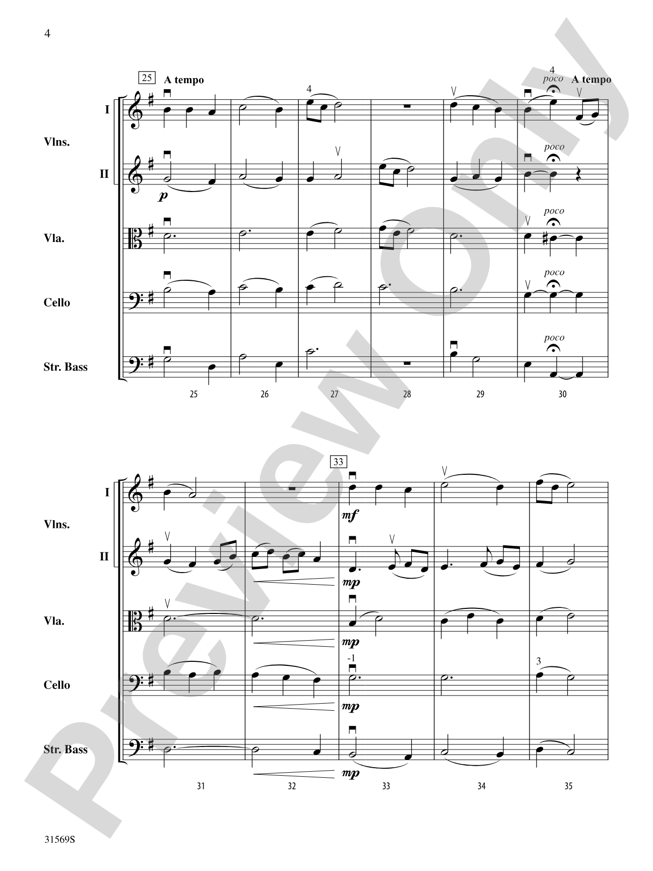 Song to the Moon (From Rusalka): String Orchestra Conductor Score & Parts