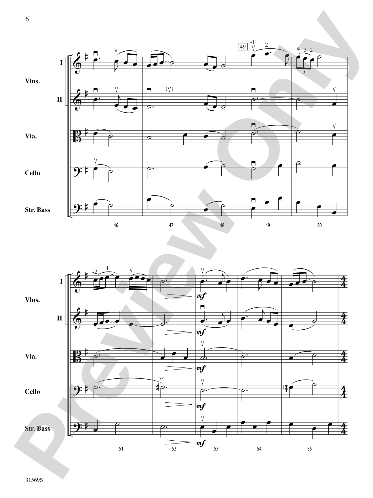 Song to the Moon (From Rusalka): String Orchestra Conductor Score & Parts