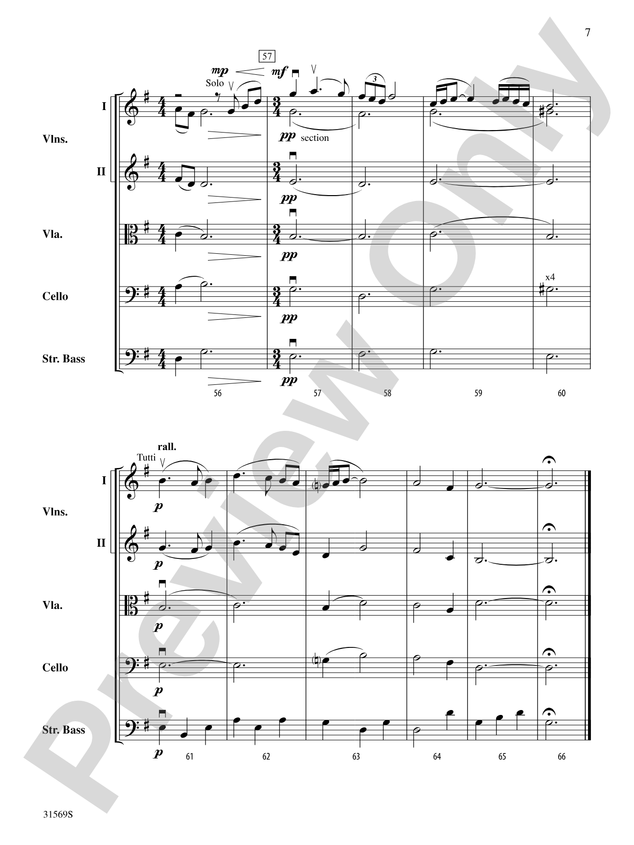 Song to the Moon (From Rusalka): String Orchestra Conductor Score & Parts