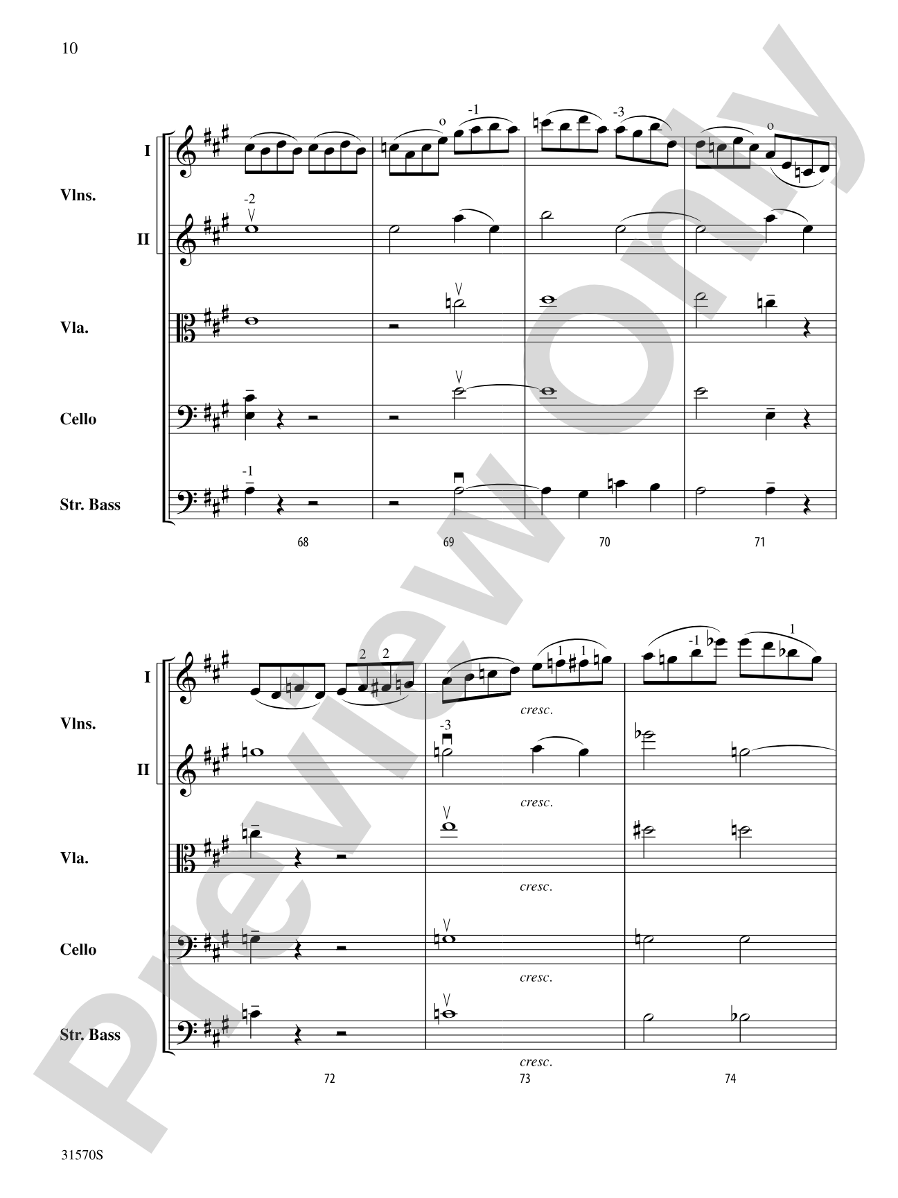 Sonata in A Major (Mvt. 4): String Orchestra Conductor Score & Parts
