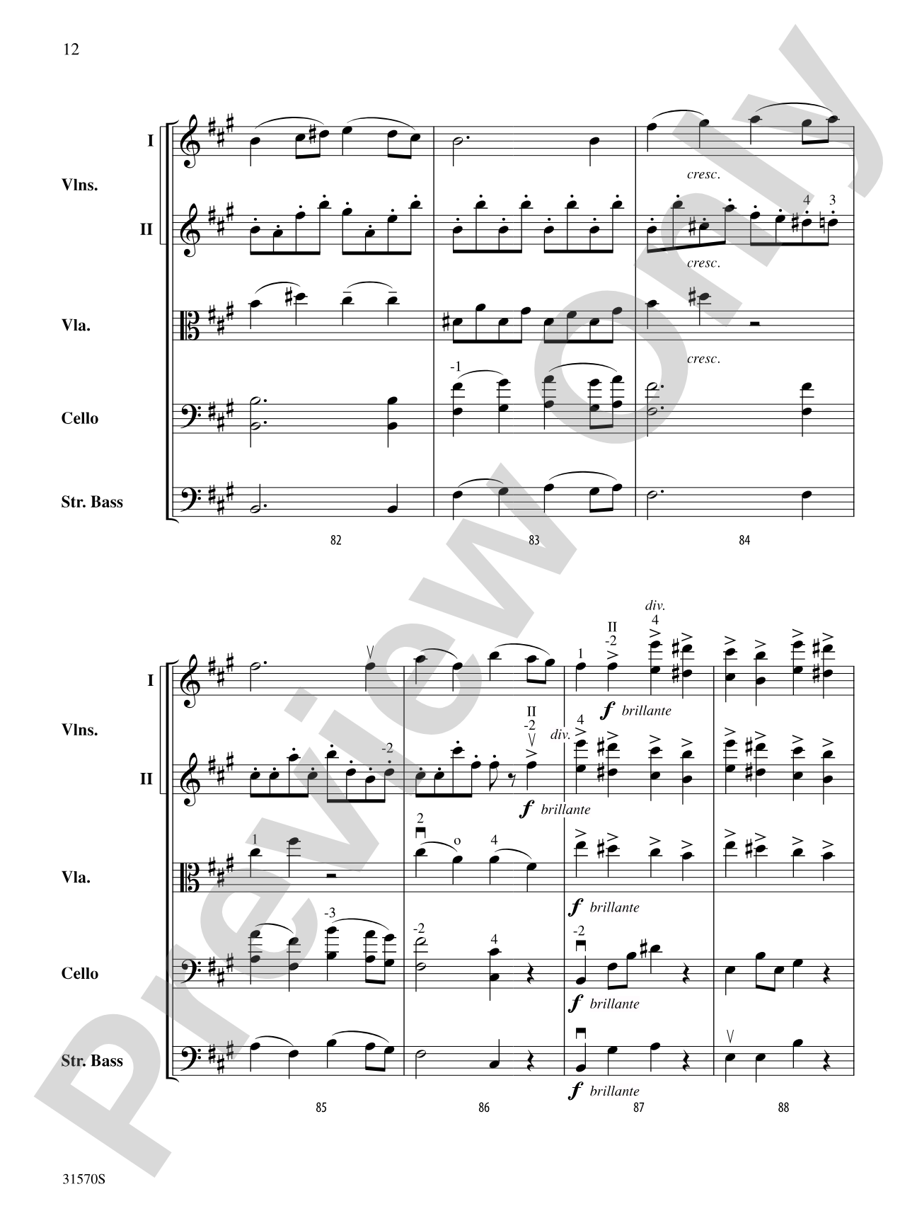 Sonata in A Major (Mvt. 4): String Orchestra Conductor Score & Parts