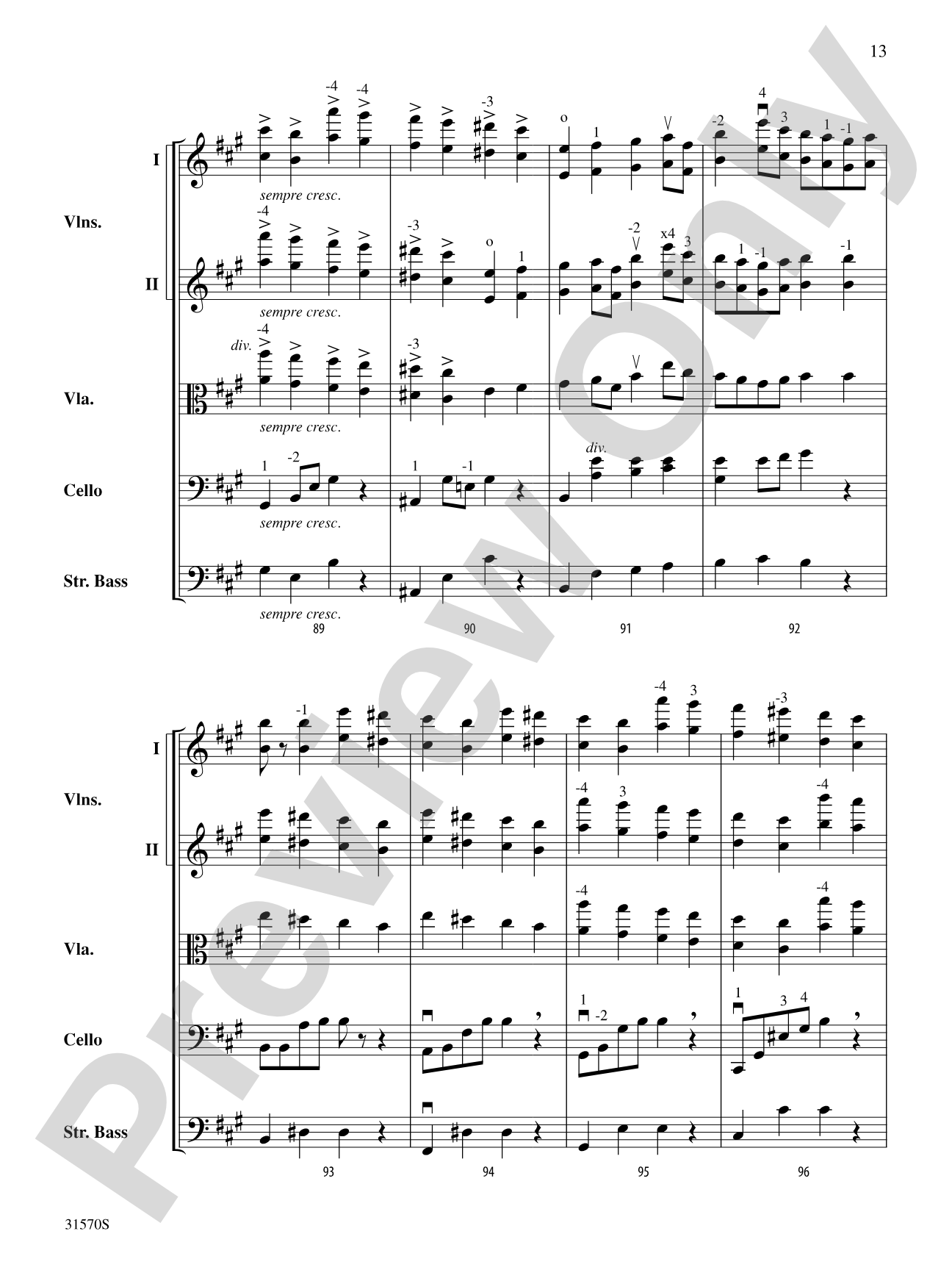 Sonata in A Major (Mvt. 4): String Orchestra Conductor Score & Parts