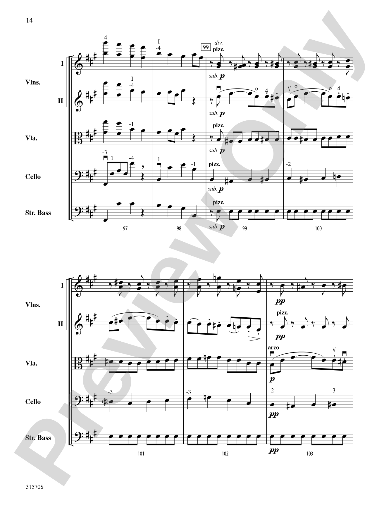 Sonata in A Major (Mvt. 4): String Orchestra Conductor Score & Parts