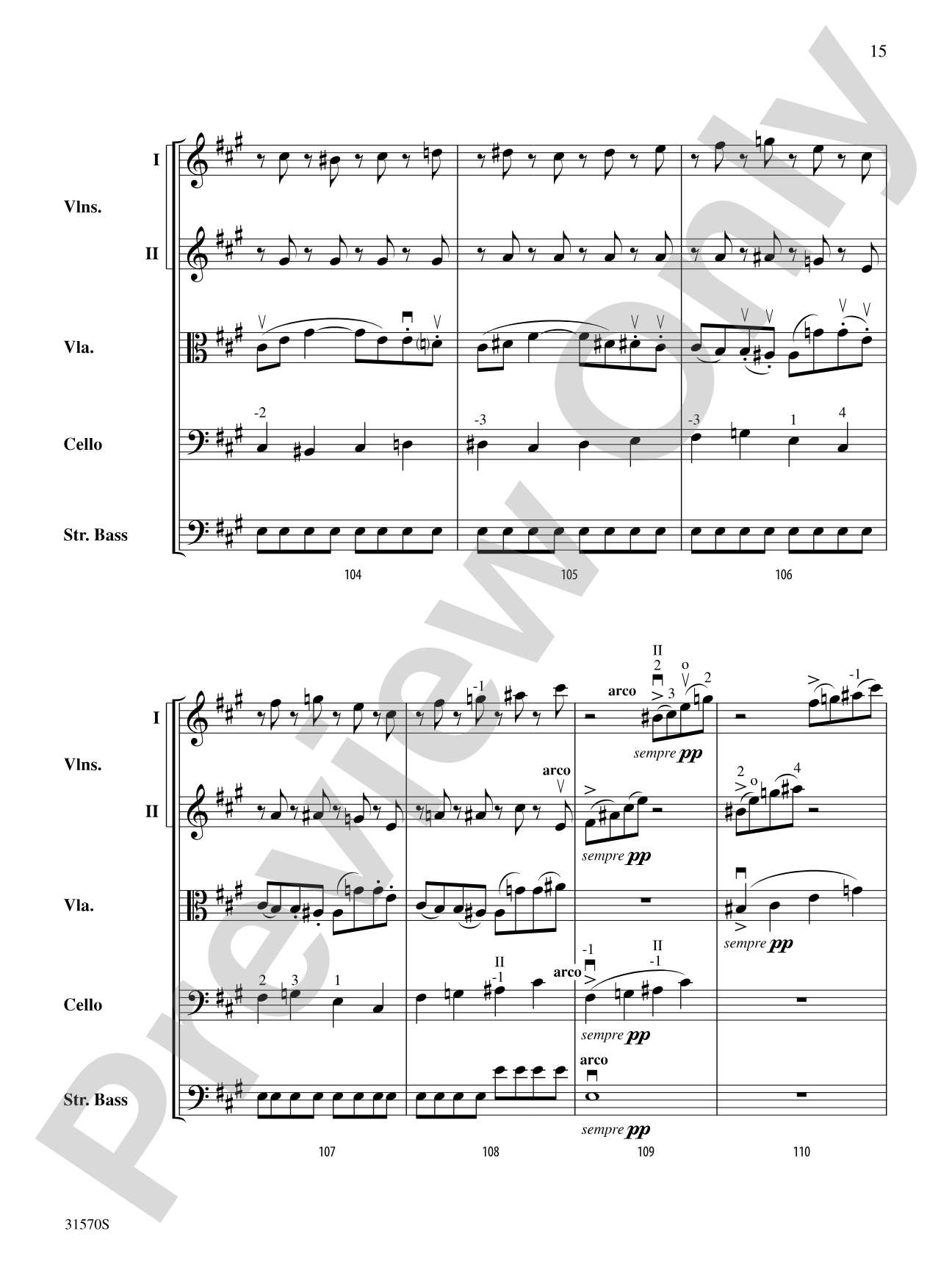Sonata in A Major (Mvt. 4): String Orchestra Conductor Score & Parts