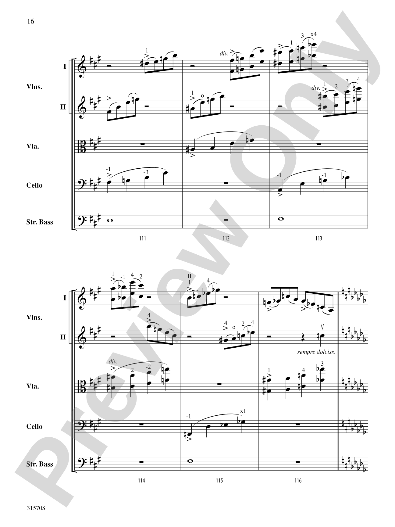Sonata in A Major (Mvt. 4): String Orchestra Conductor Score & Parts