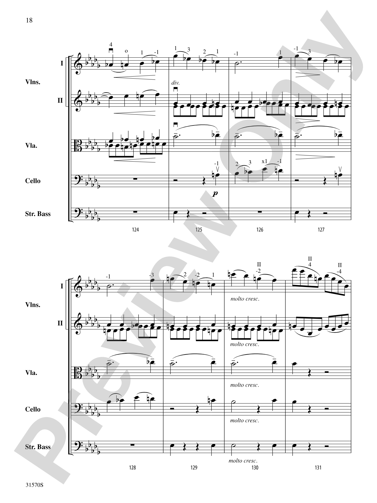 Sonata in A Major (Mvt. 4): String Orchestra Conductor Score & Parts