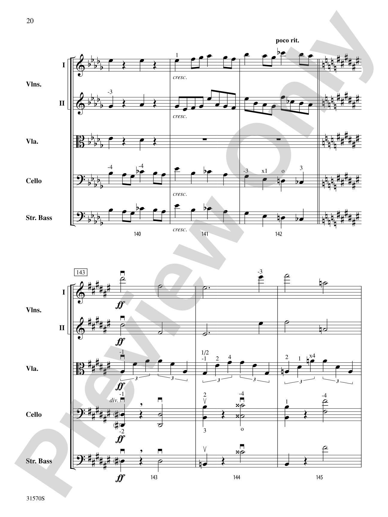 Sonata in A Major (Mvt. 4): String Orchestra Conductor Score & Parts