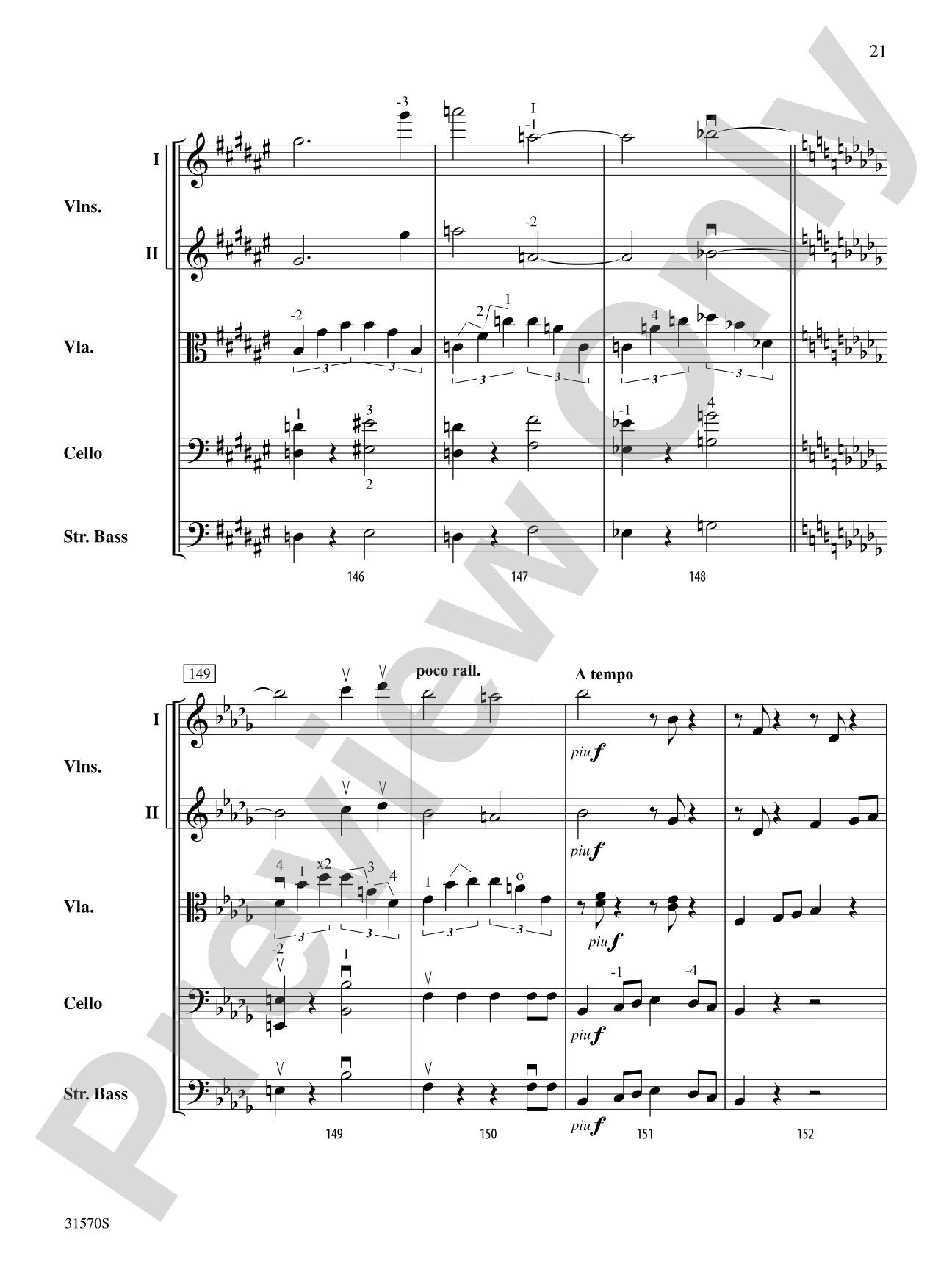 Sonata in A Major (Mvt. 4): String Orchestra Conductor Score & Parts