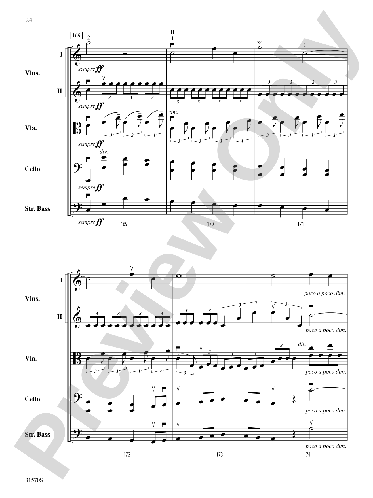 Sonata in A Major (Mvt. 4): String Orchestra Conductor Score & Parts