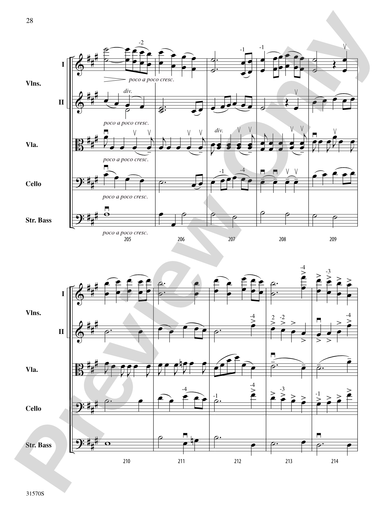 Sonata in A Major (Mvt. 4): String Orchestra Conductor Score & Parts
