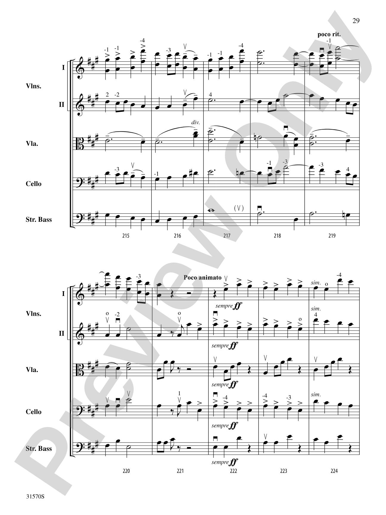 Sonata in A Major (Mvt. 4): String Orchestra Conductor Score & Parts