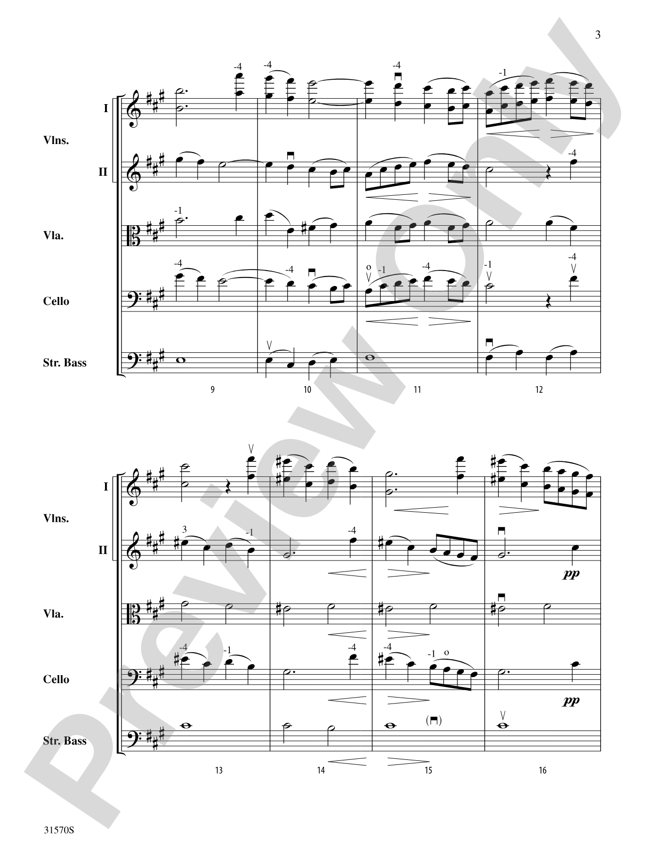 Sonata in A Major (Mvt. 4): String Orchestra Conductor Score & Parts