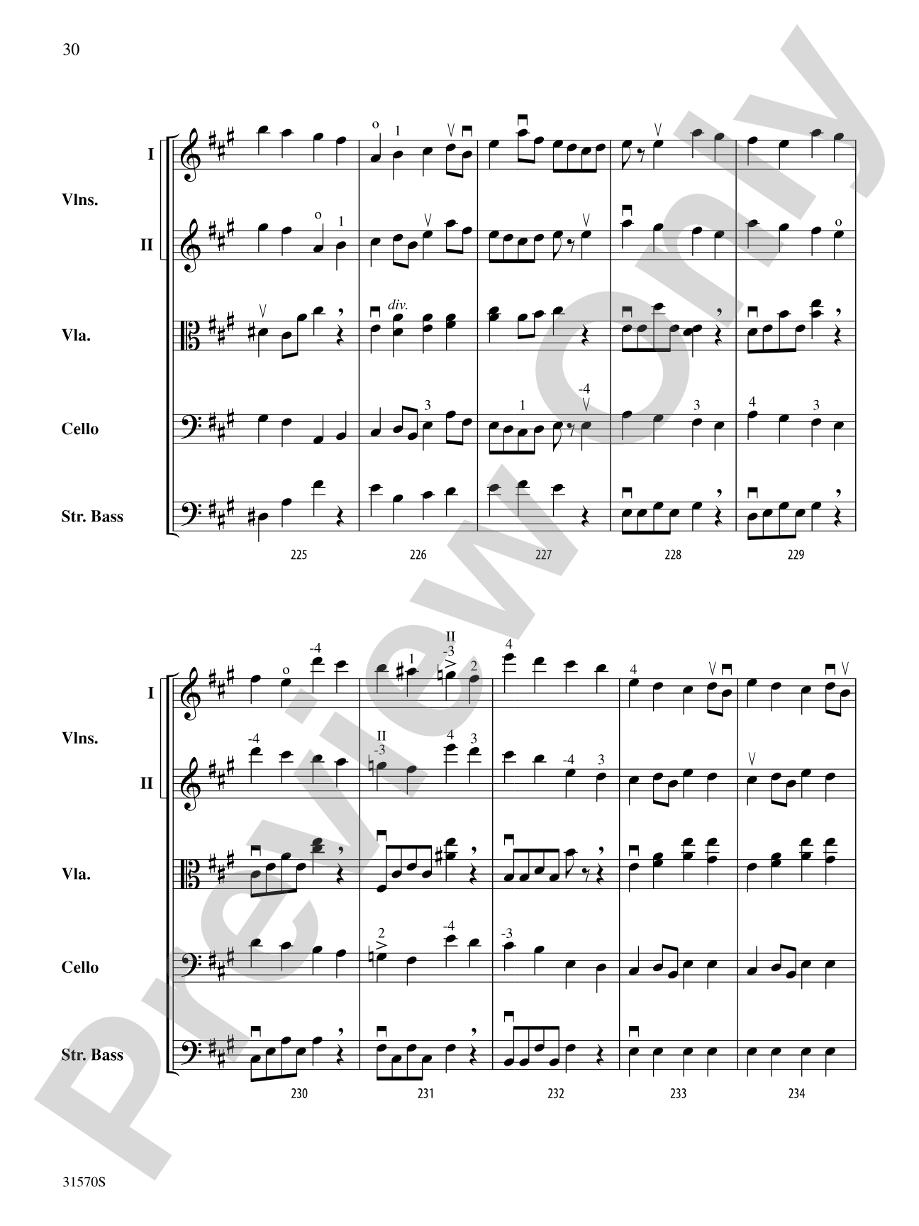 Sonata in A Major (Mvt. 4): String Orchestra Conductor Score & Parts