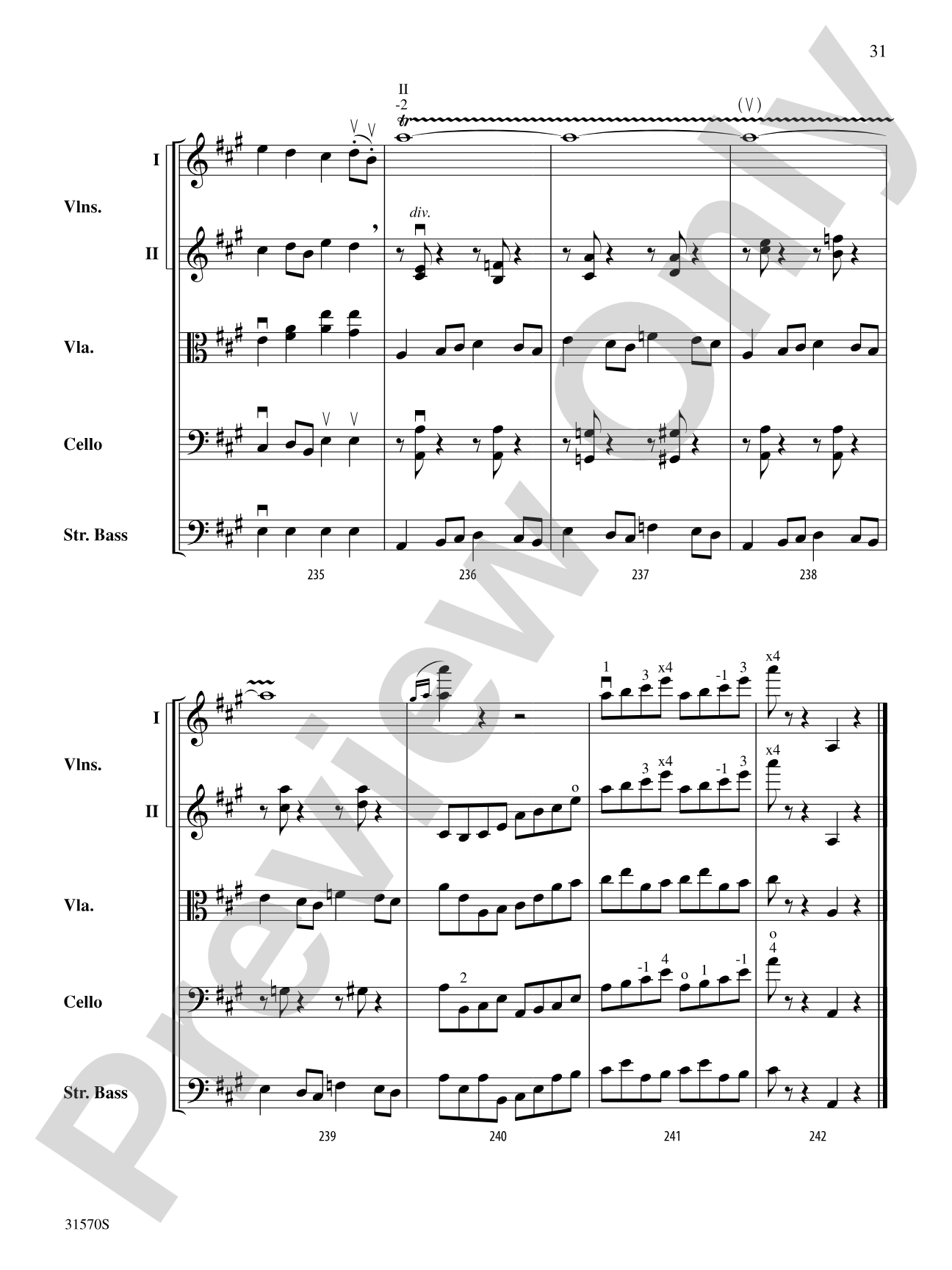 Sonata in A Major (Mvt. 4): String Orchestra Conductor Score & Parts