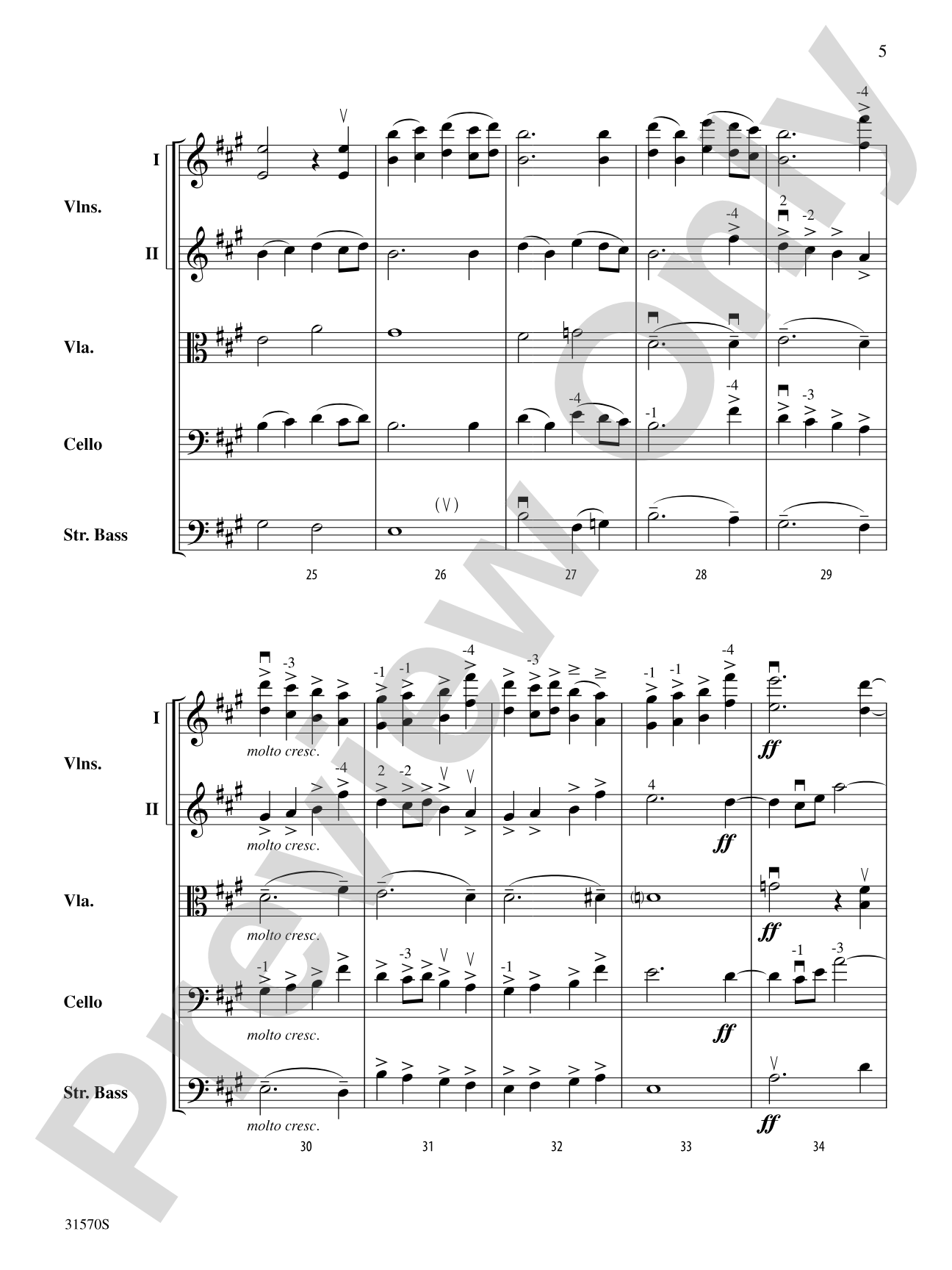 Sonata in A Major (Mvt. 4): String Orchestra Conductor Score & Parts