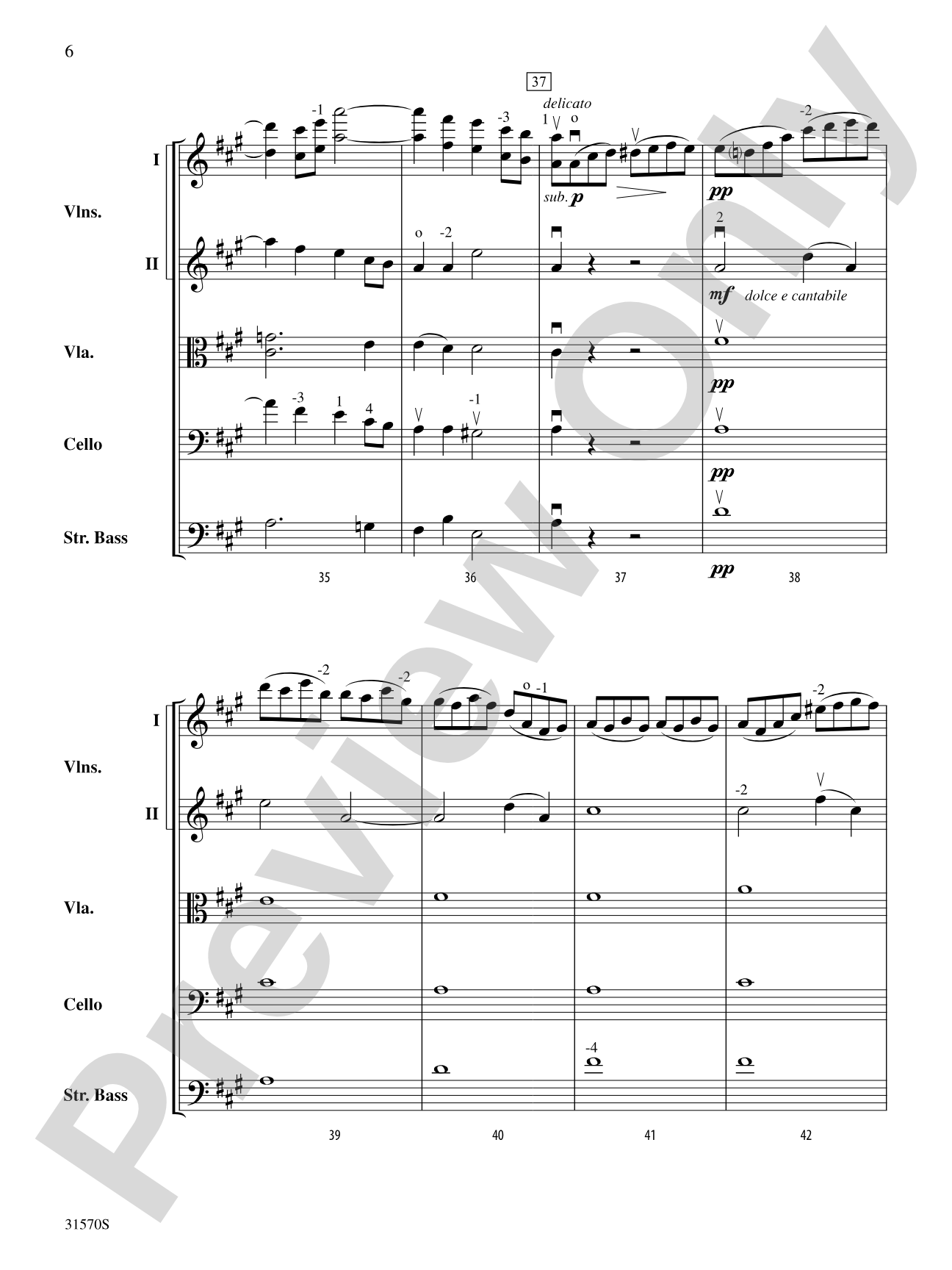 Sonata in A Major (Mvt. 4): String Orchestra Conductor Score & Parts