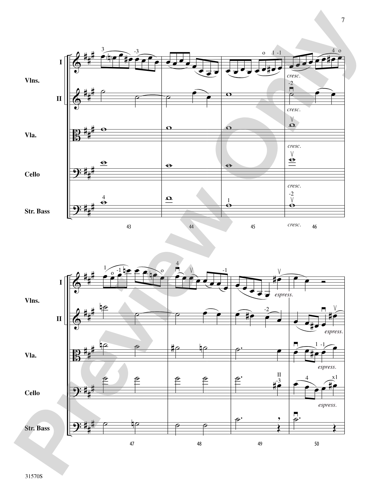 Sonata in A Major (Mvt. 4): String Orchestra Conductor Score & Parts