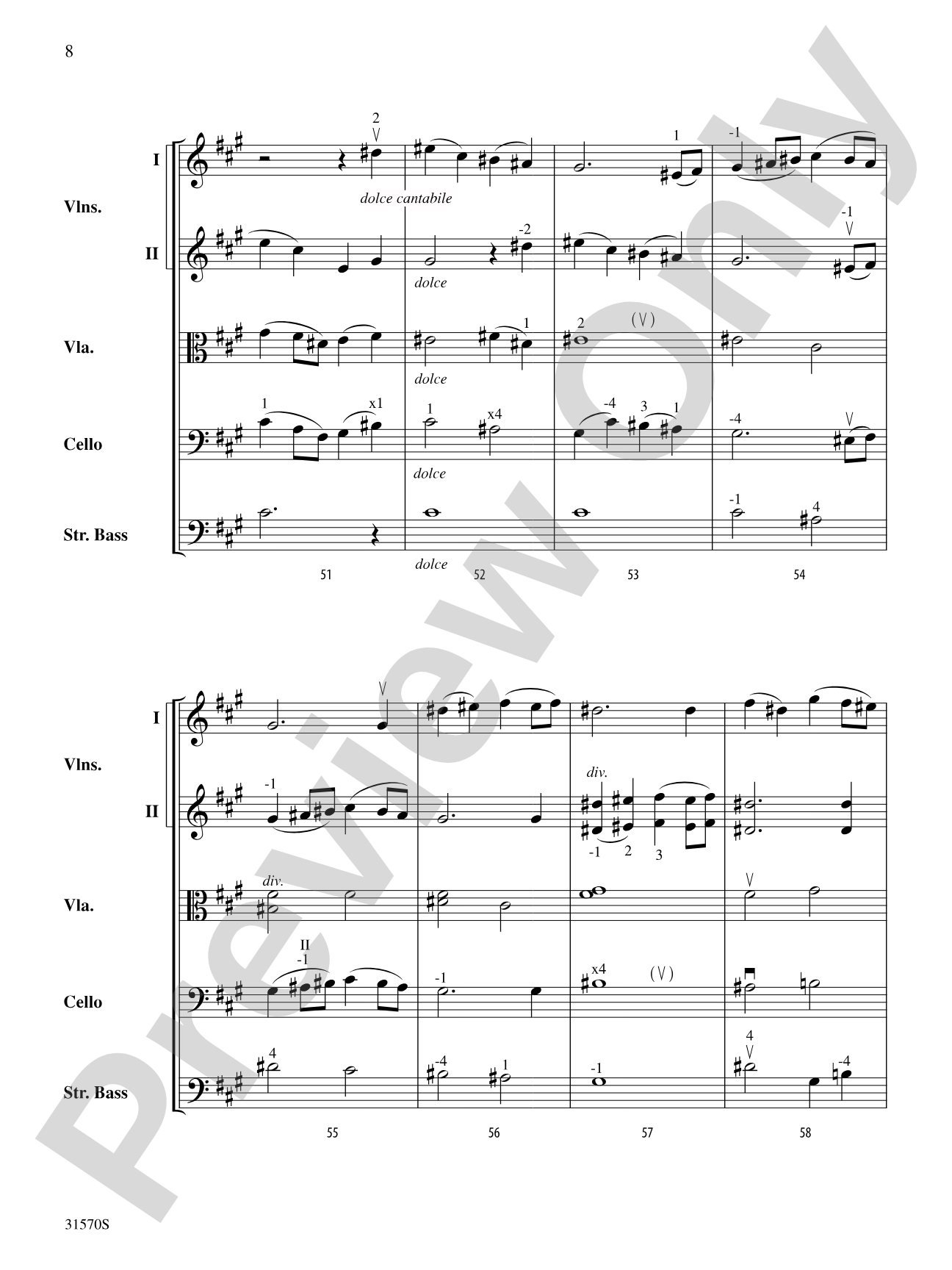 Sonata in A Major (Mvt. 4): String Orchestra Conductor Score & Parts