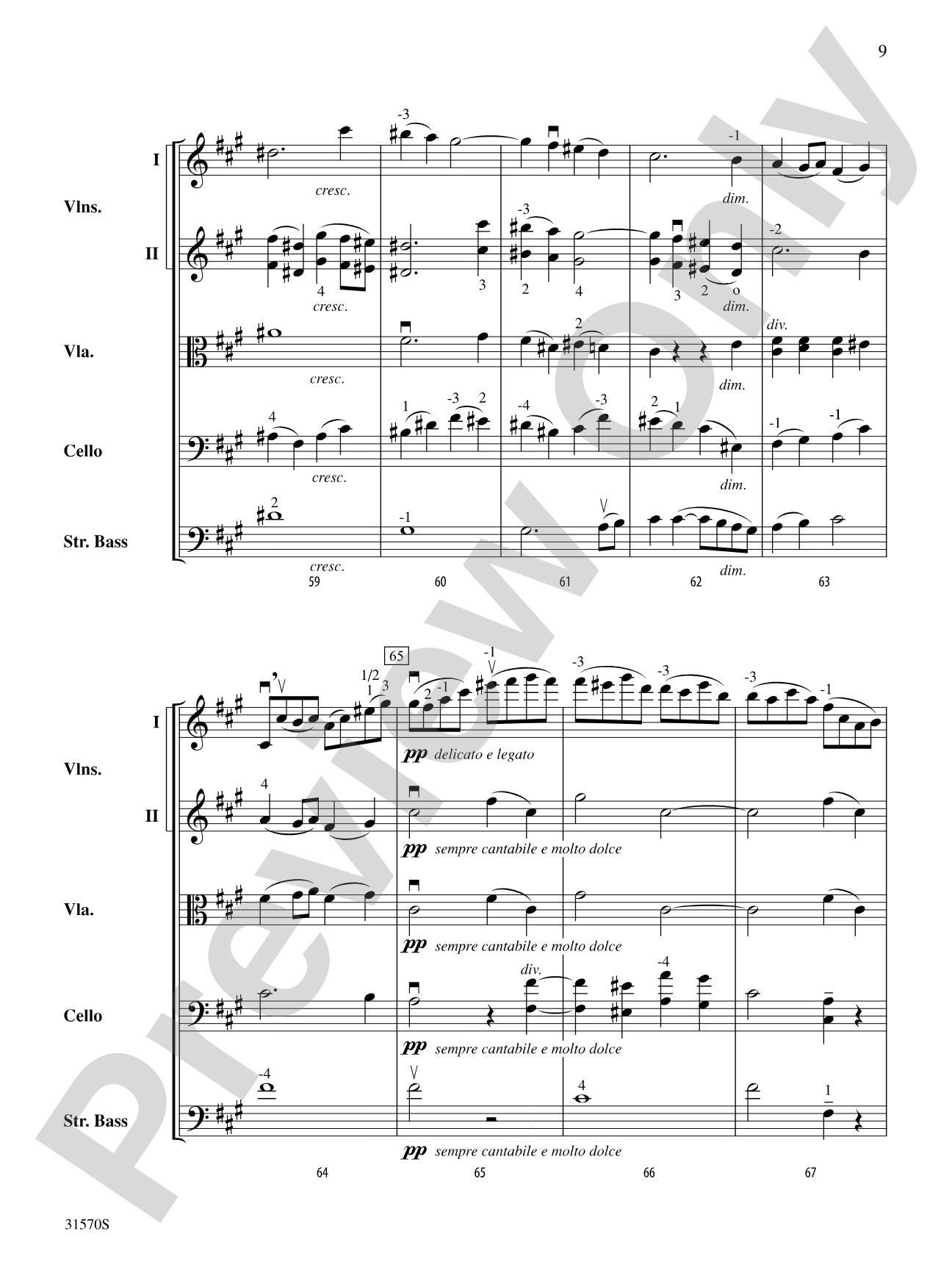 Sonata in A Major (Mvt. 4): String Orchestra Conductor Score & Parts