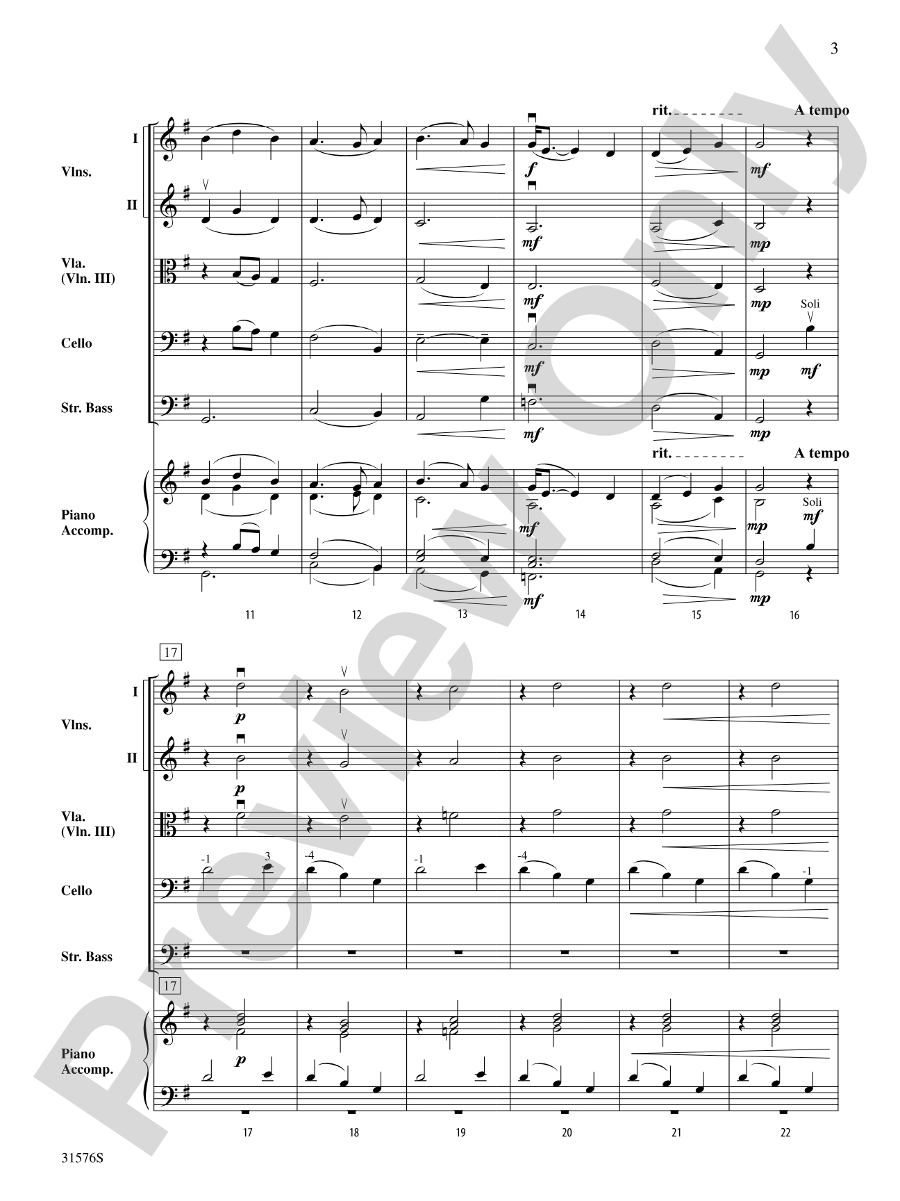The Banks of Bonnie Doon: String Orchestra Conductor Score & Parts