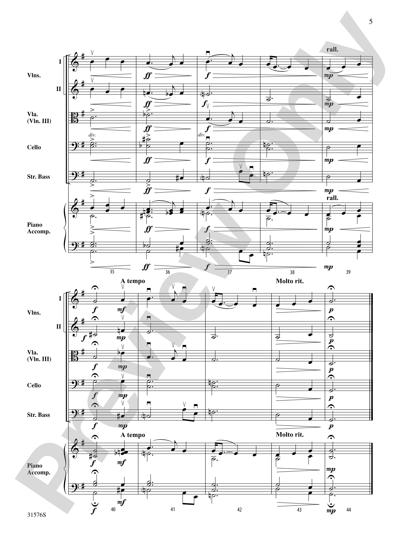 The Banks of Bonnie Doon: String Orchestra Conductor Score & Parts
