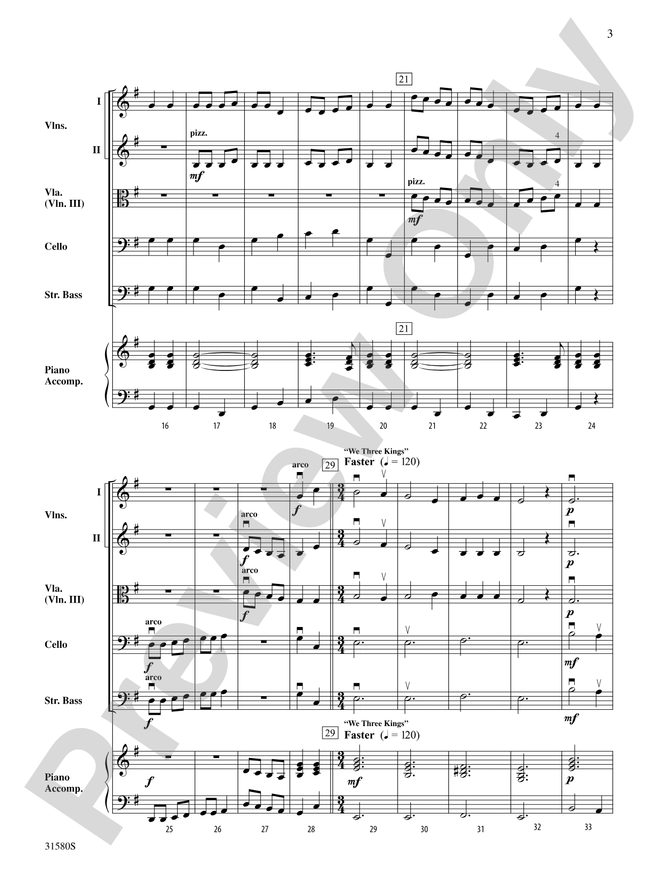 The Kings of Christmas: String Orchestra Conductor Score & Parts