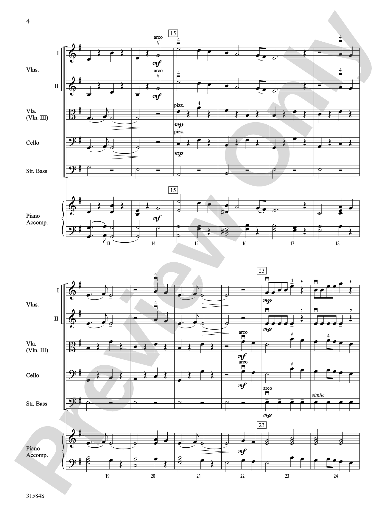 Intrada (Pas de Deux from the Nutcracker Ballet): String Orchestra Conductor Score & Parts