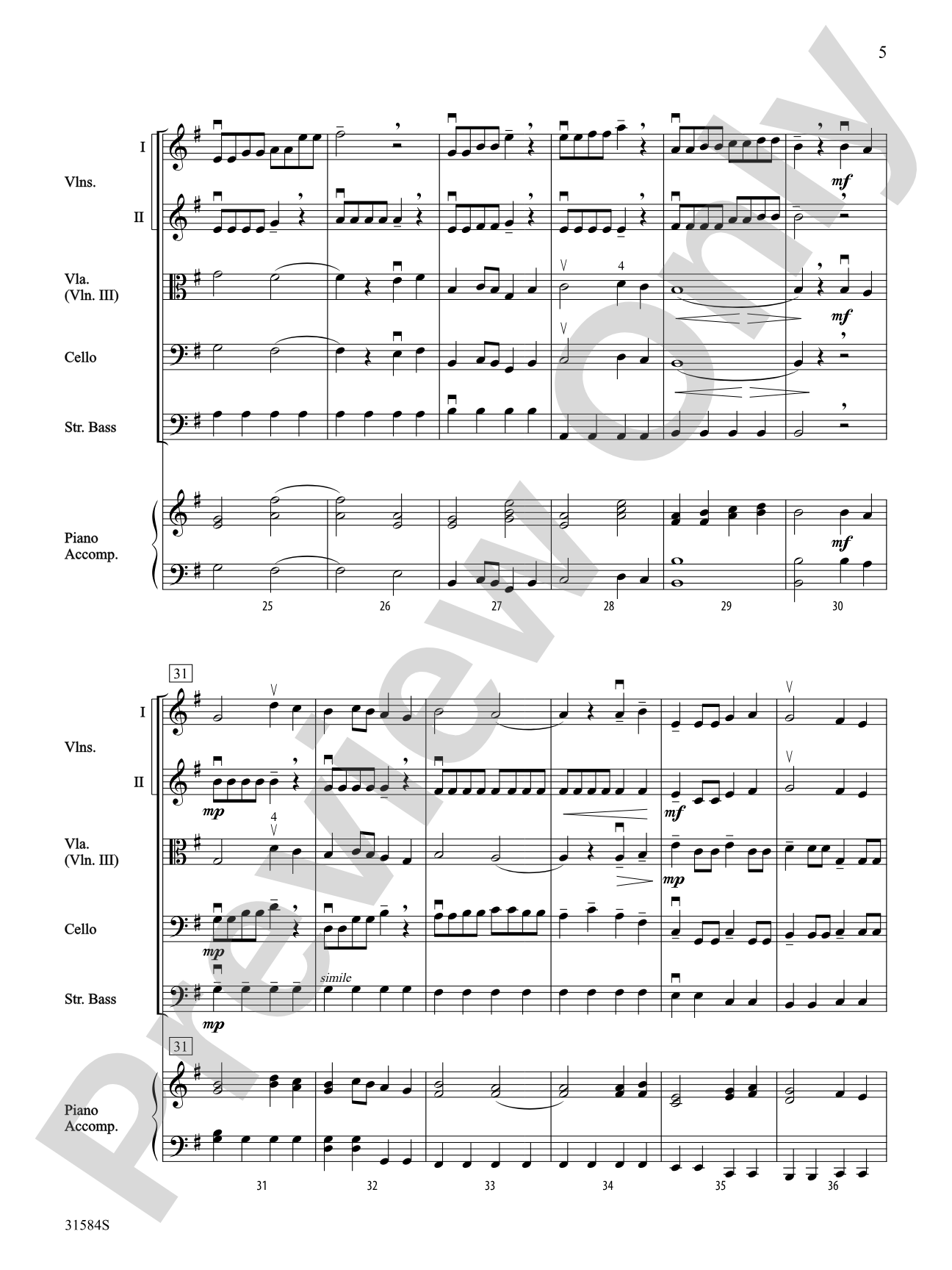 Intrada (Pas de Deux from the Nutcracker Ballet): String Orchestra Conductor Score & Parts