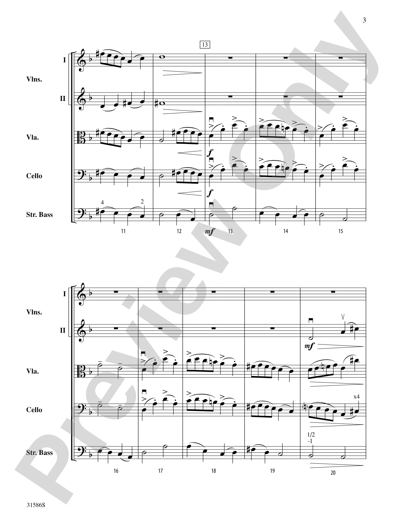 Commemorative Overture: String Orchestra Conductor Score & Parts