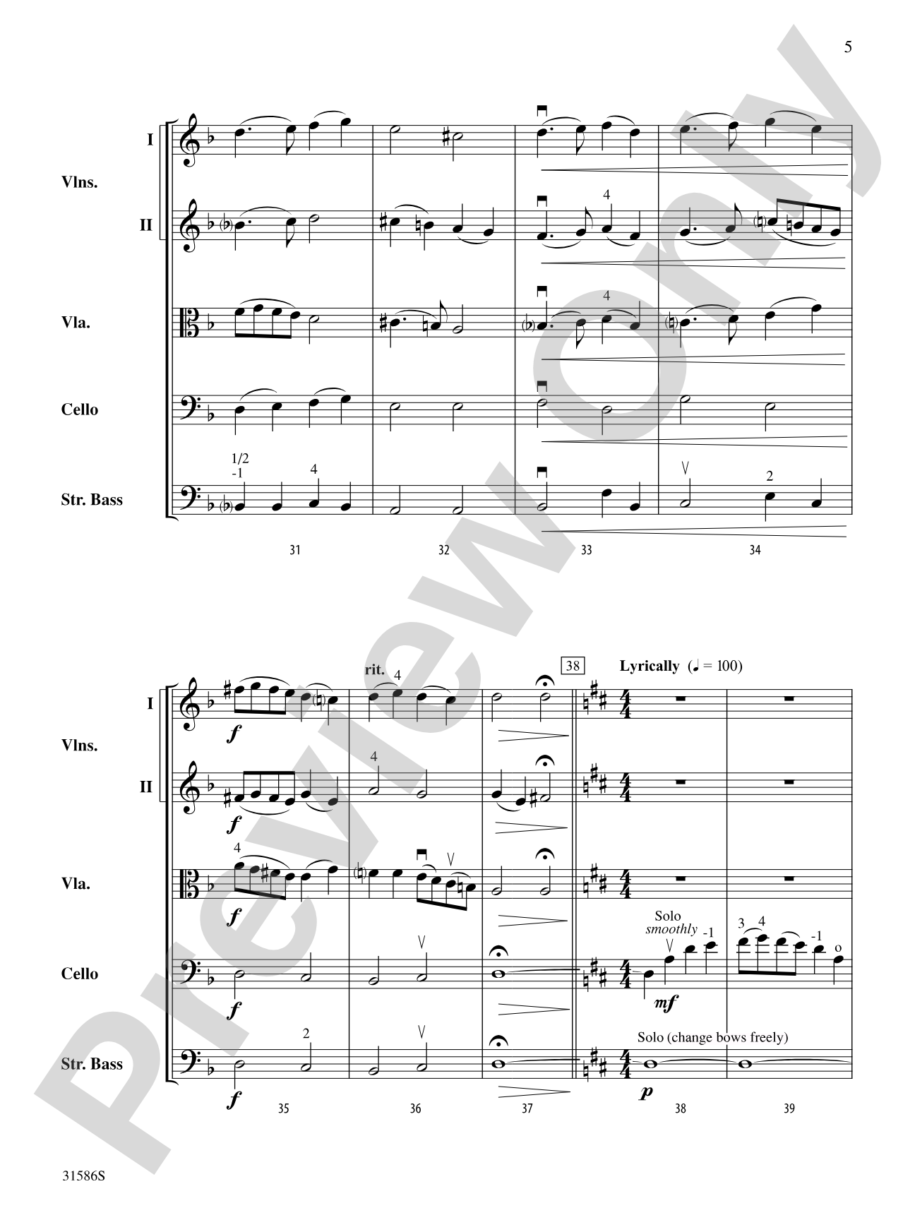 Commemorative Overture: String Orchestra Conductor Score & Parts