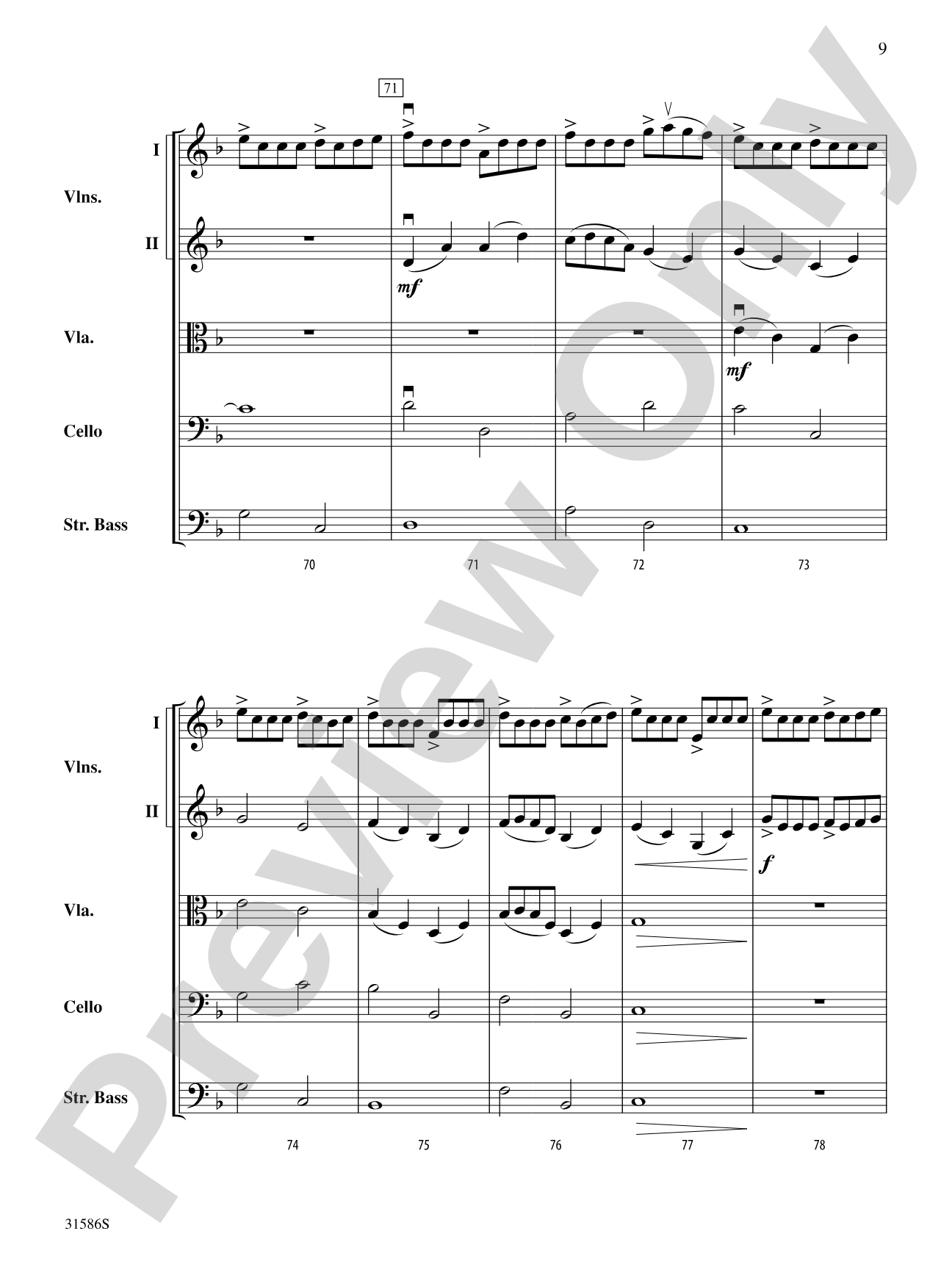 Commemorative Overture: String Orchestra Conductor Score & Parts