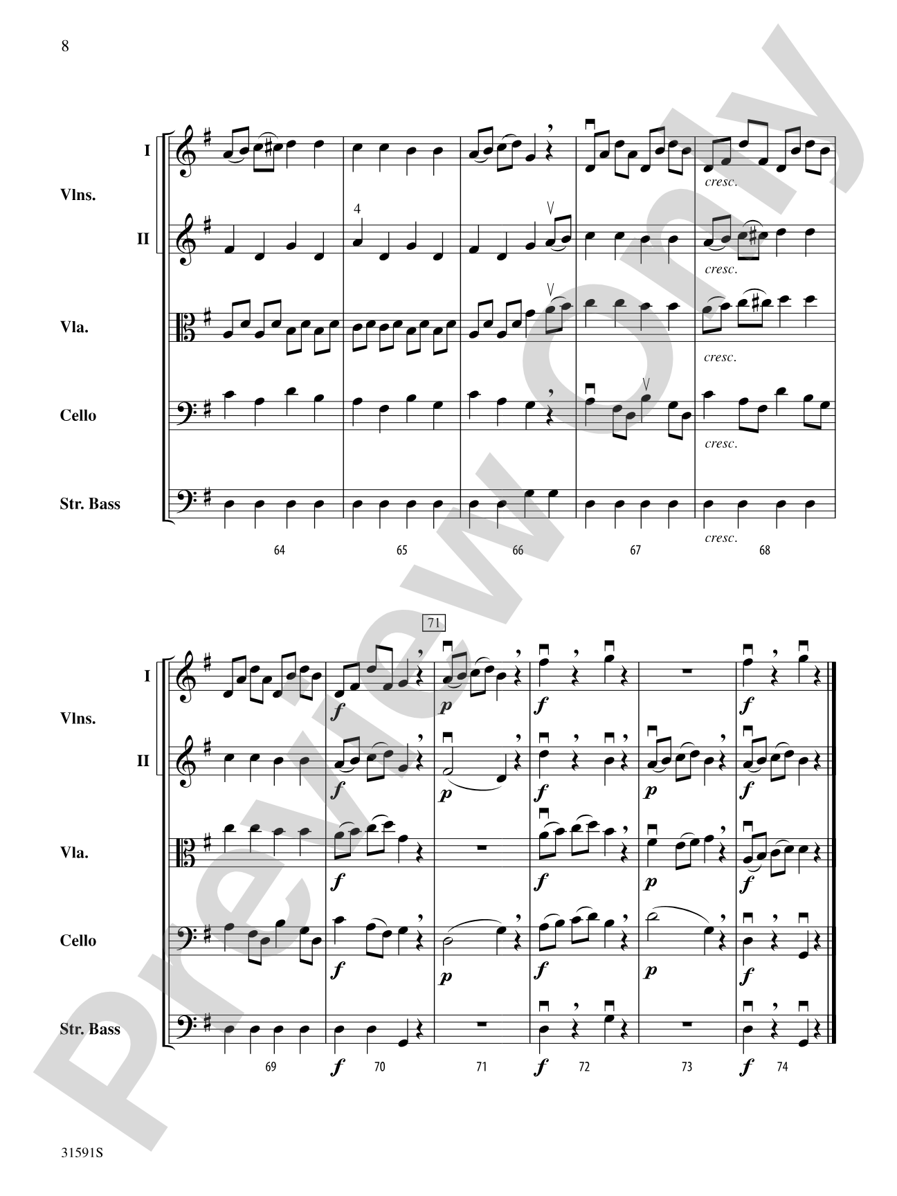 Mozart Variations: String Orchestra Conductor Score & Parts