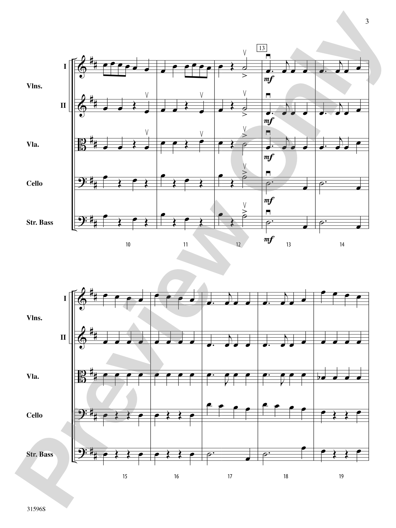March from Suite No. 1: String Orchestra Conductor Score & Parts