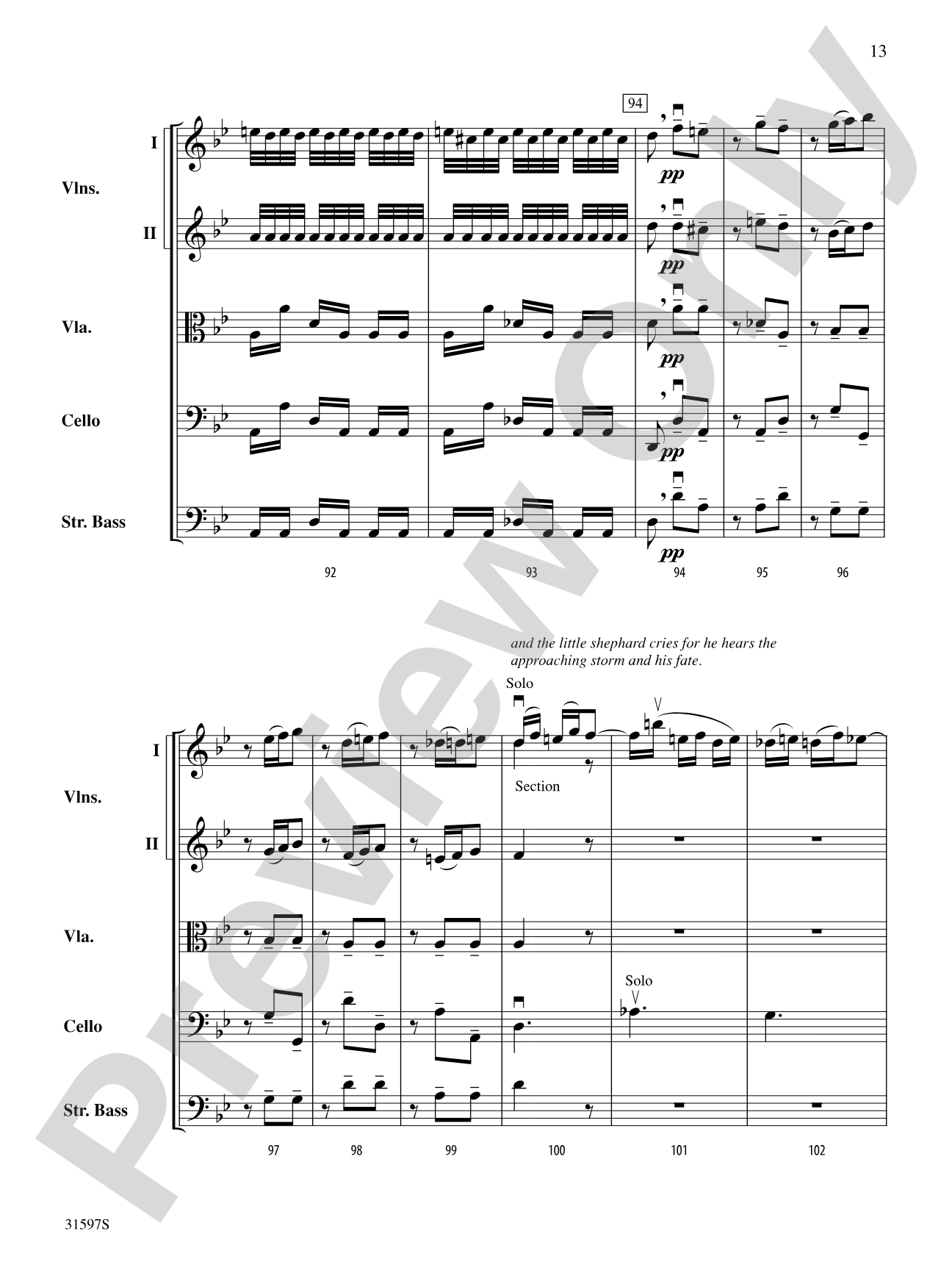 "Summer" from The Four Seasons: String Orchestra Conductor Score & Parts