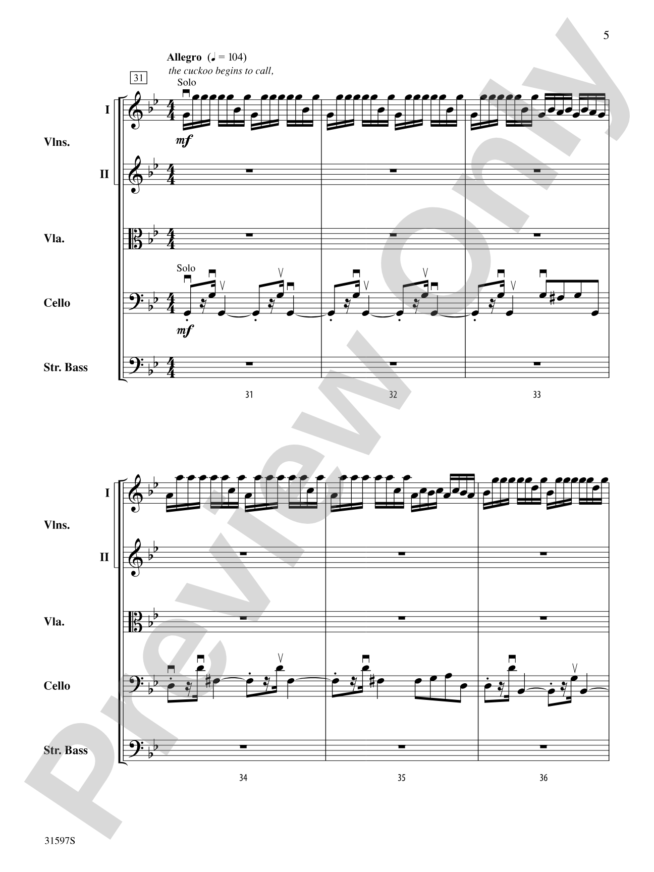 "Summer" from The Four Seasons: String Orchestra Conductor Score & Parts