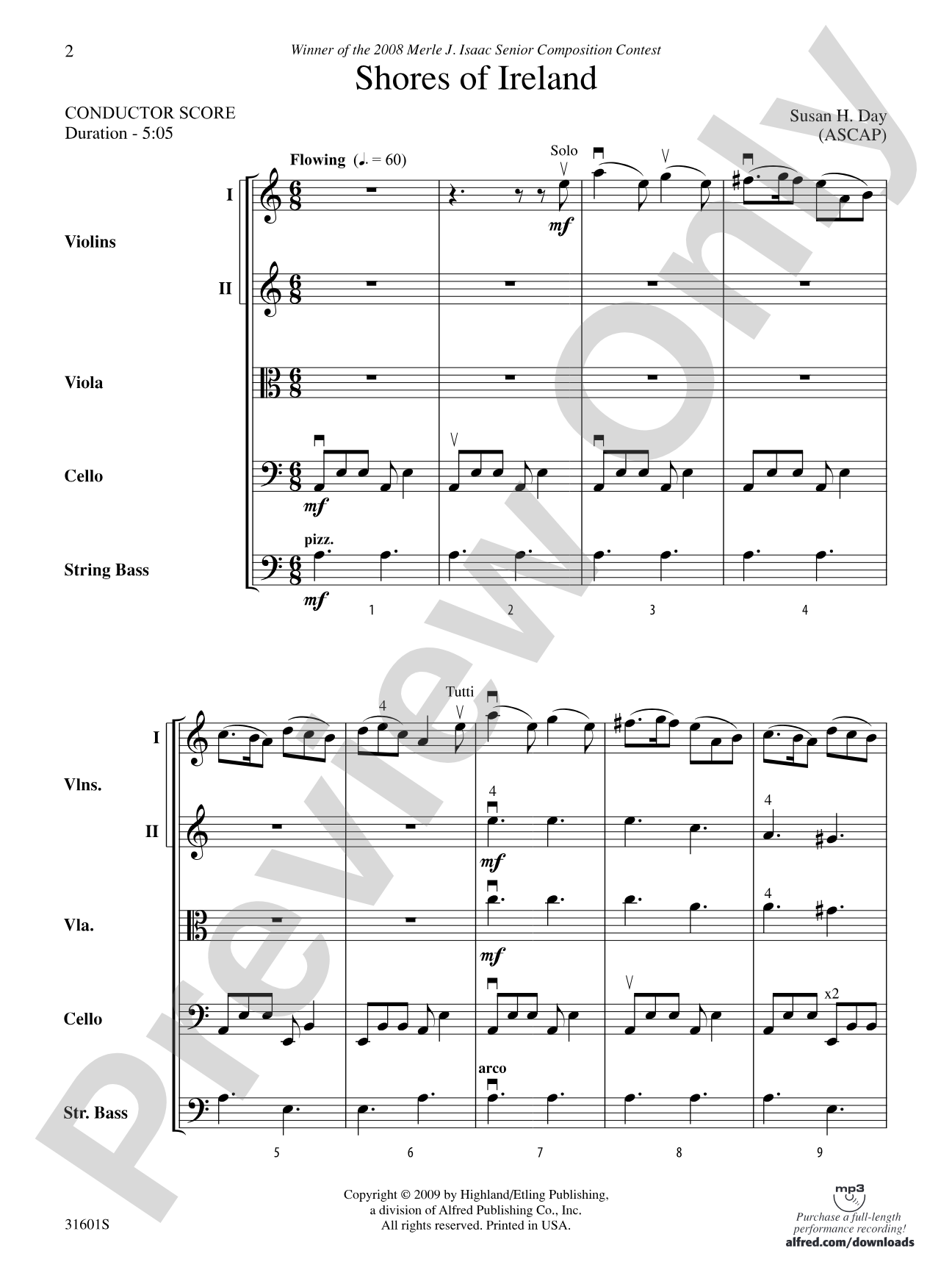 Shores of Ireland: String Orchestra Conductor Score & Parts