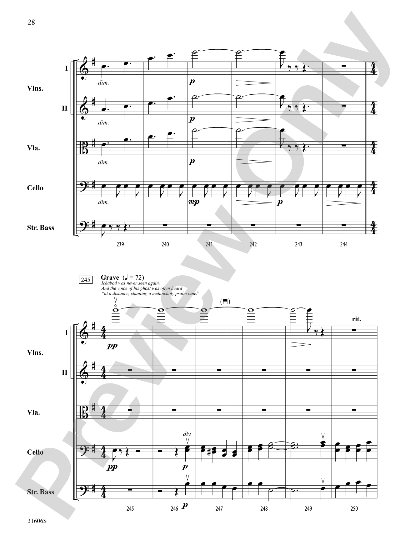 Legend of Sleepy Hollow: String Orchestra Conductor Score & Parts