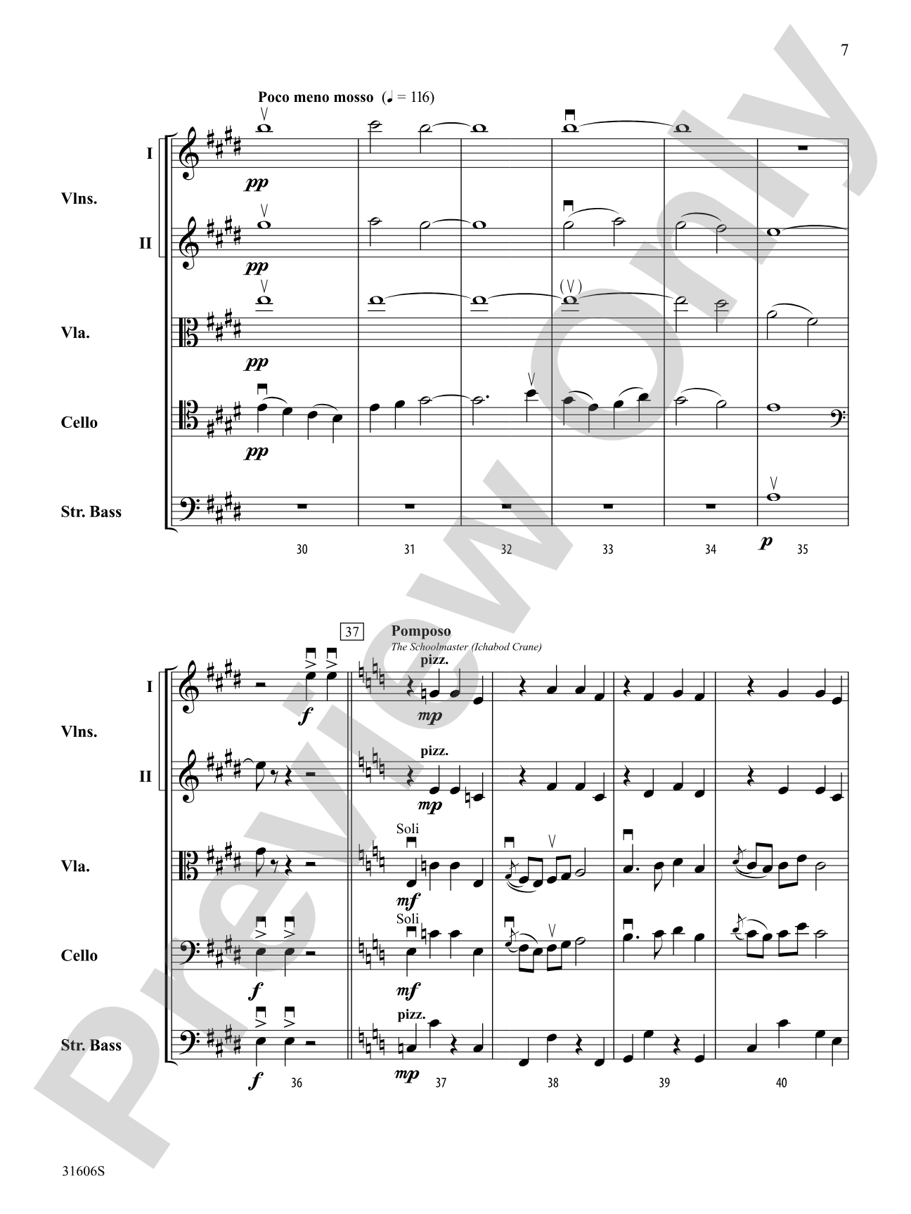 Legend of Sleepy Hollow: String Orchestra Conductor Score & Parts