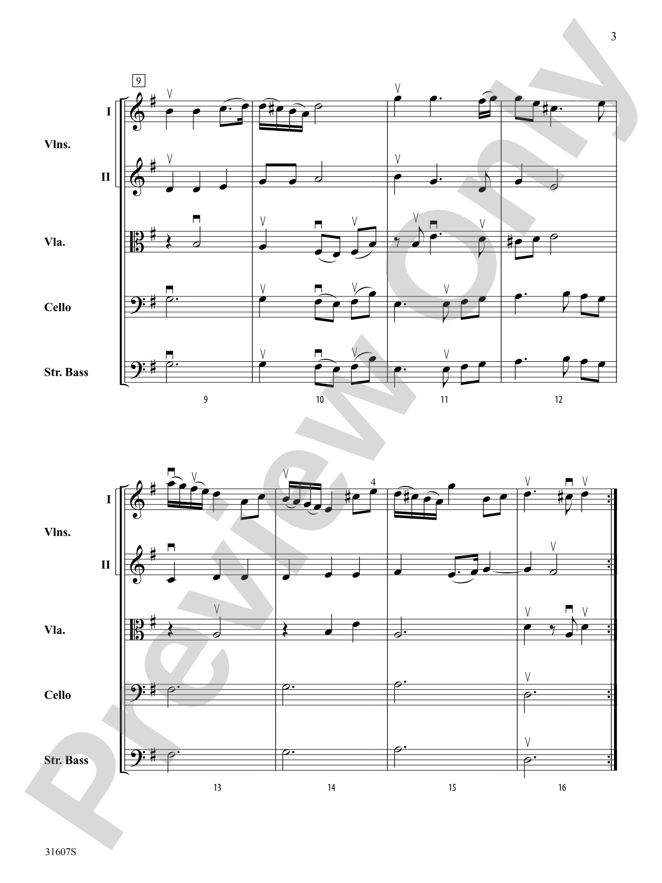 Air and Bourreé: String Orchestra Conductor Score & Parts