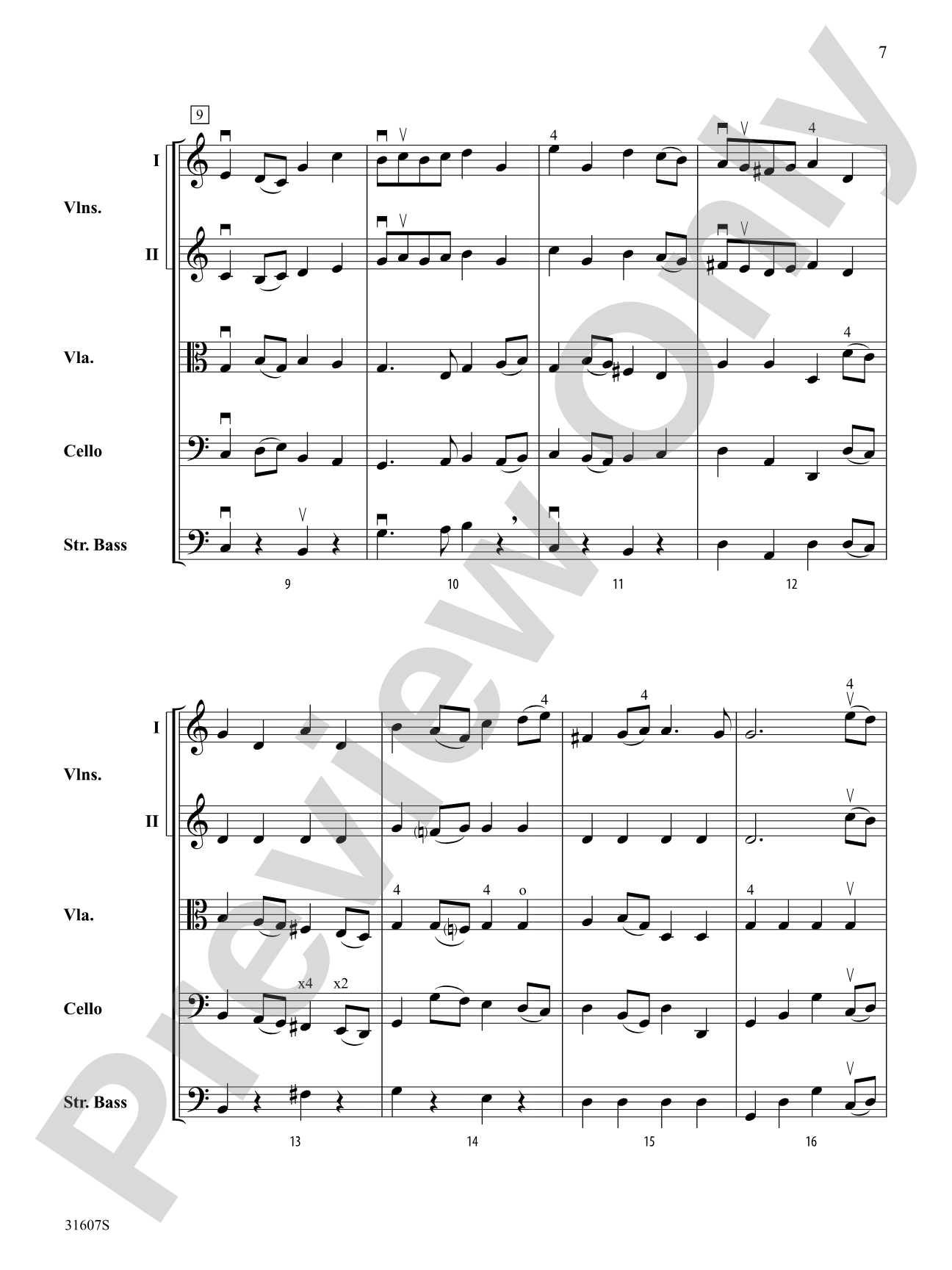 Air and Bourreé: String Orchestra Conductor Score & Parts