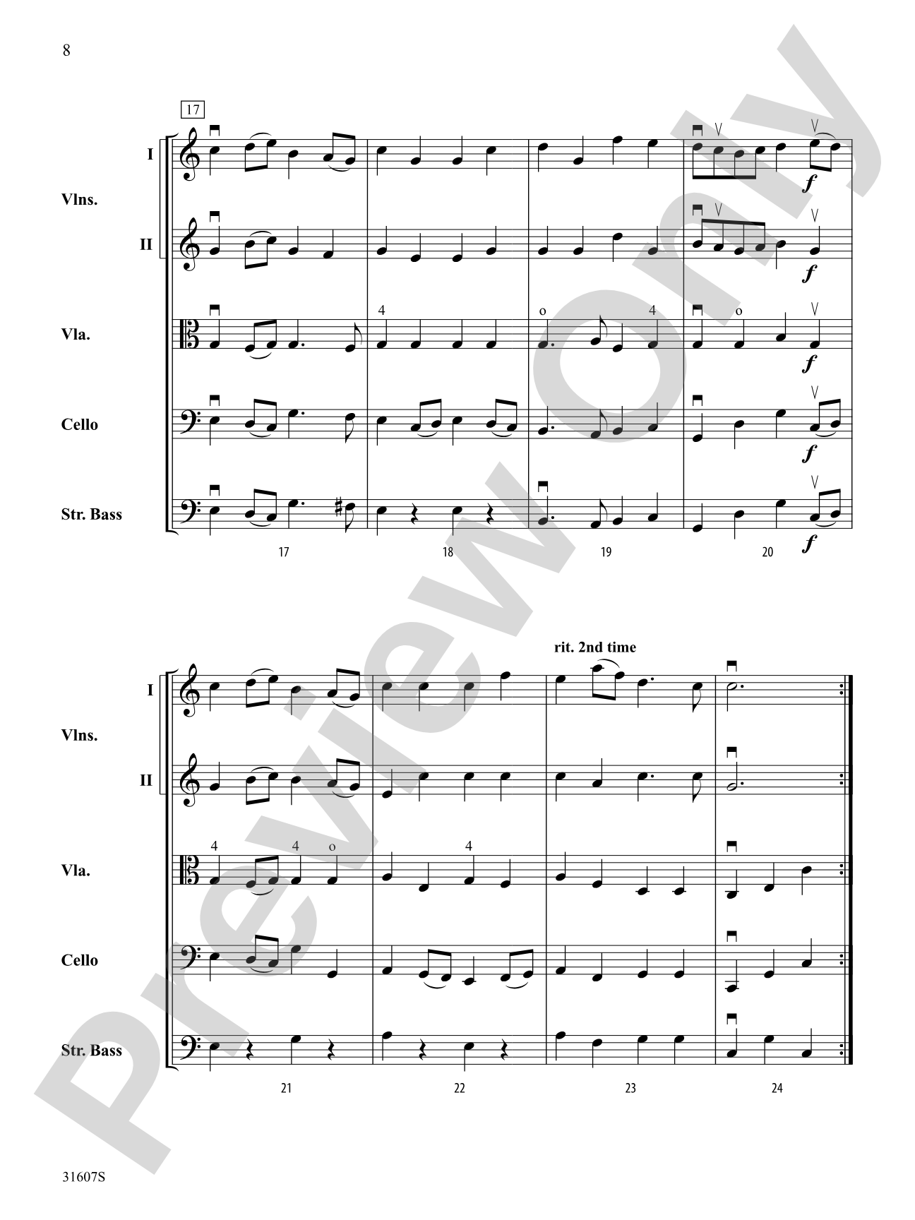 Air and Bourreé: String Orchestra Conductor Score & Parts