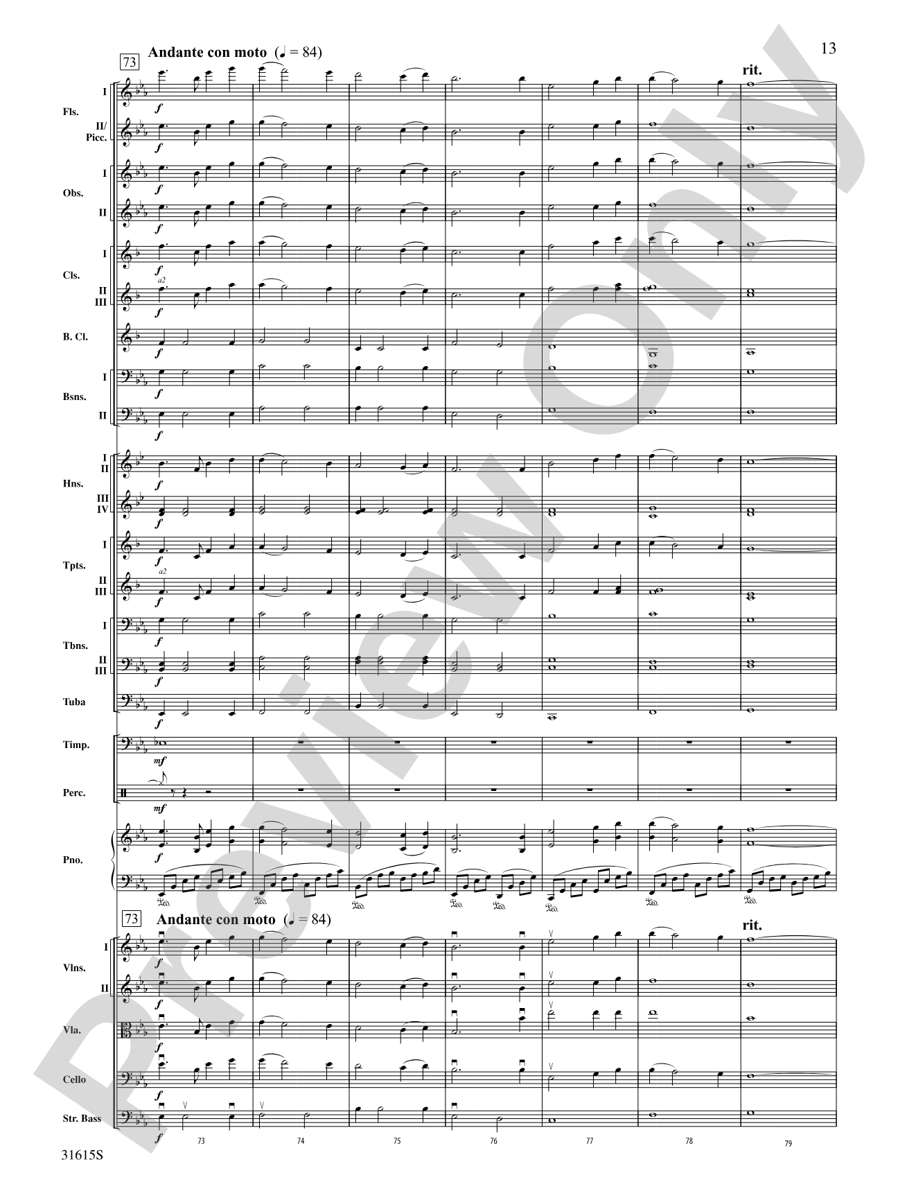 Lake Dance: Full Orchestra Conductor Score & Parts