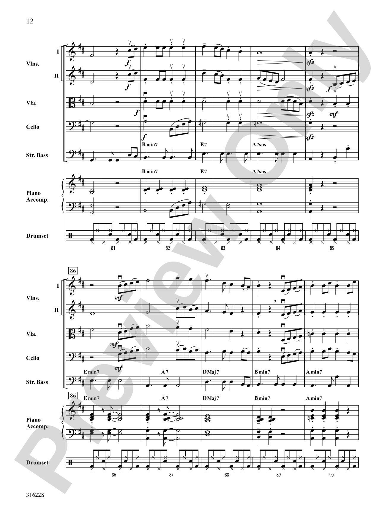 Bossa Azul: String Orchestra Conductor Score & Parts