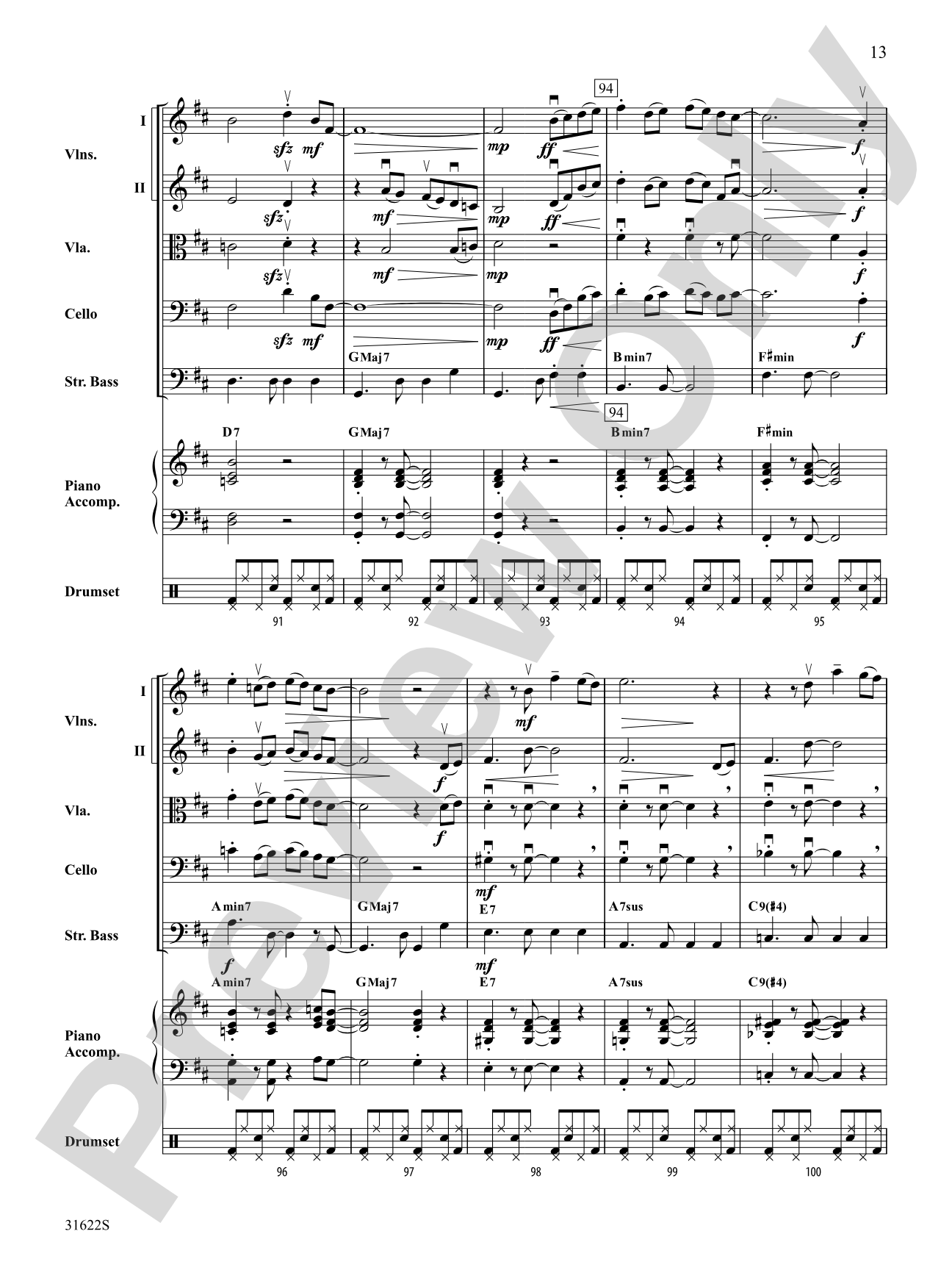 Bossa Azul: String Orchestra Conductor Score & Parts