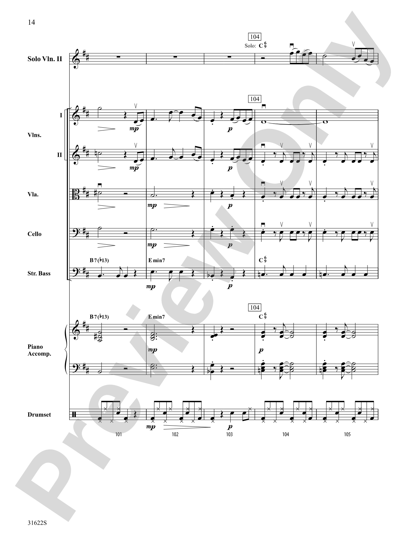 Bossa Azul: String Orchestra Conductor Score & Parts