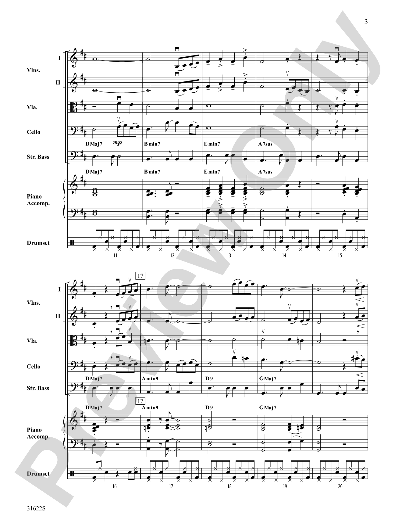 Bossa Azul: String Orchestra Conductor Score & Parts