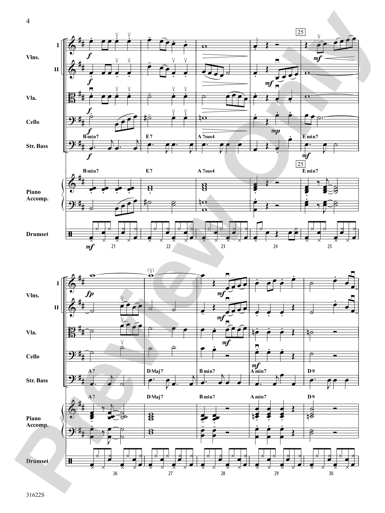 Bossa Azul: String Orchestra Conductor Score & Parts