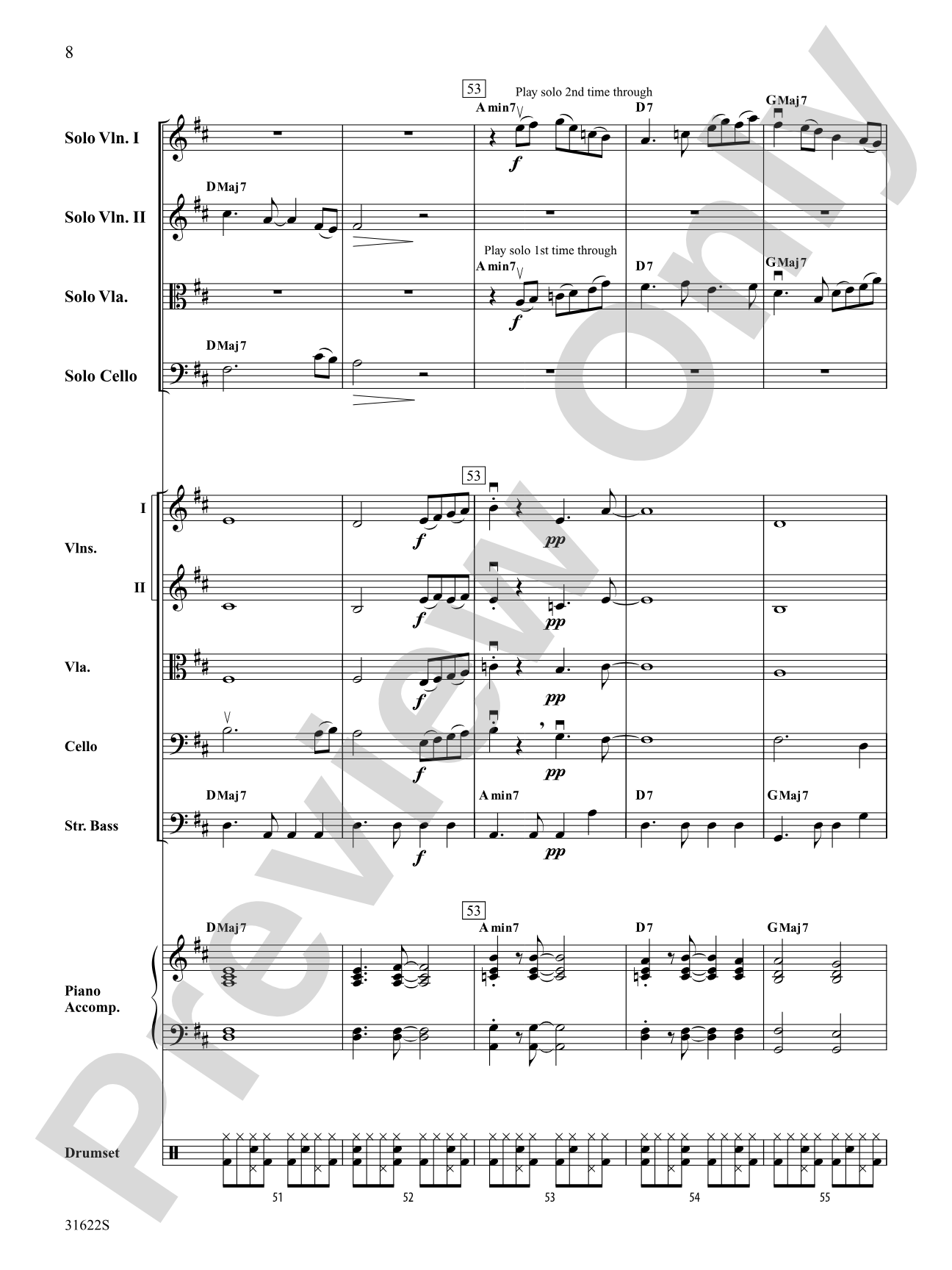 Bossa Azul: String Orchestra Conductor Score & Parts