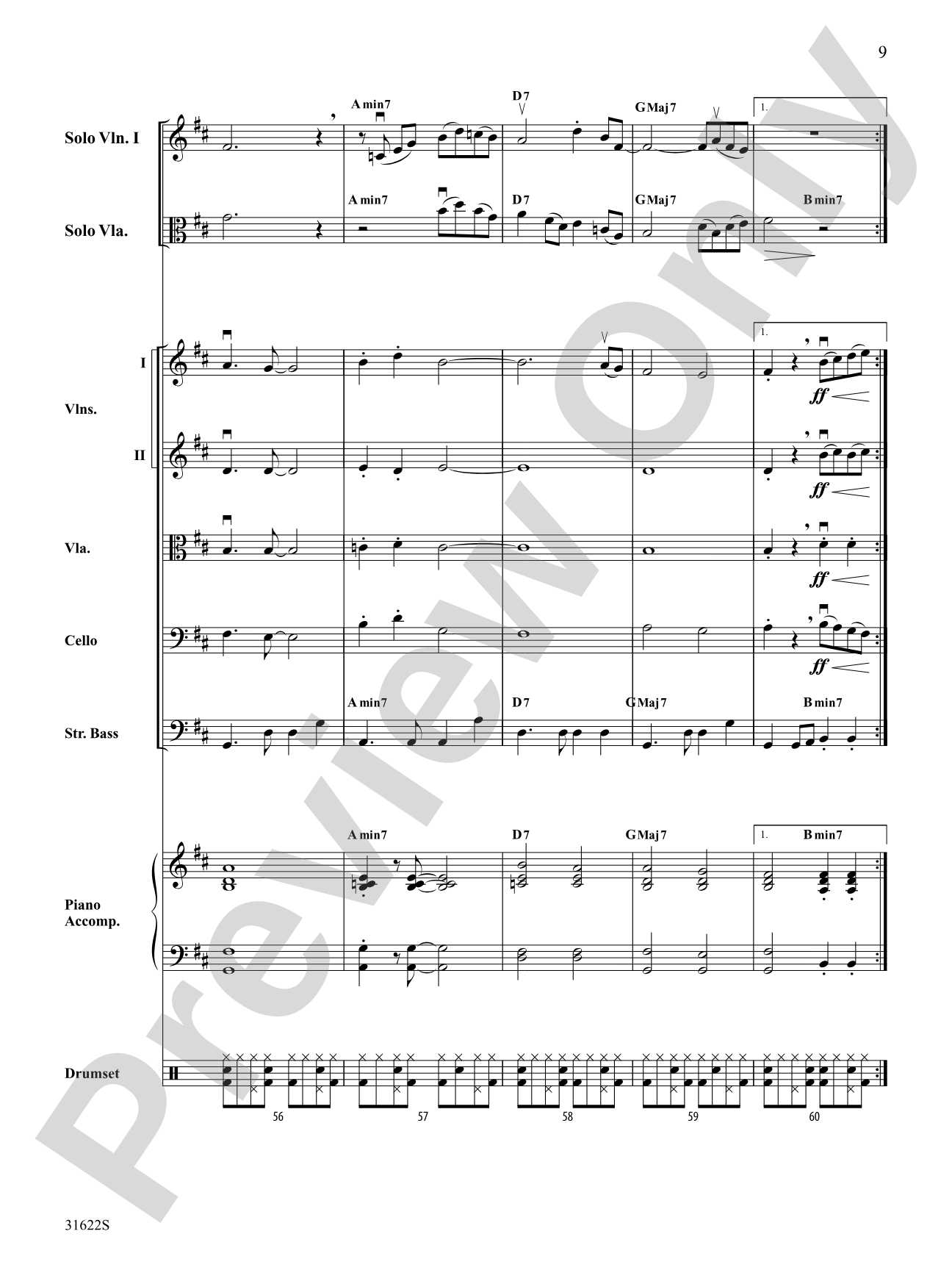 Bossa Azul: String Orchestra Conductor Score & Parts
