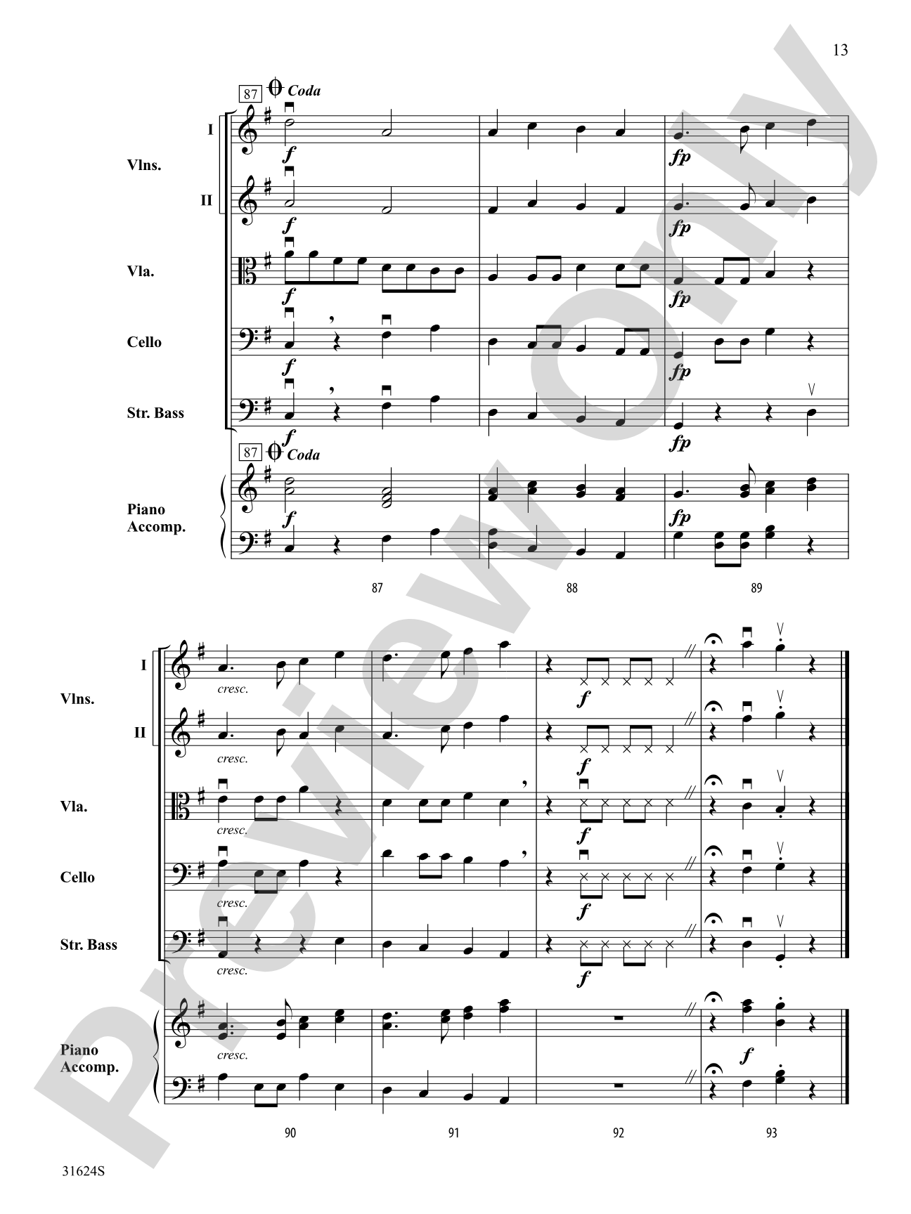 Fowl Fiddles: String Orchestra Conductor Score & Parts